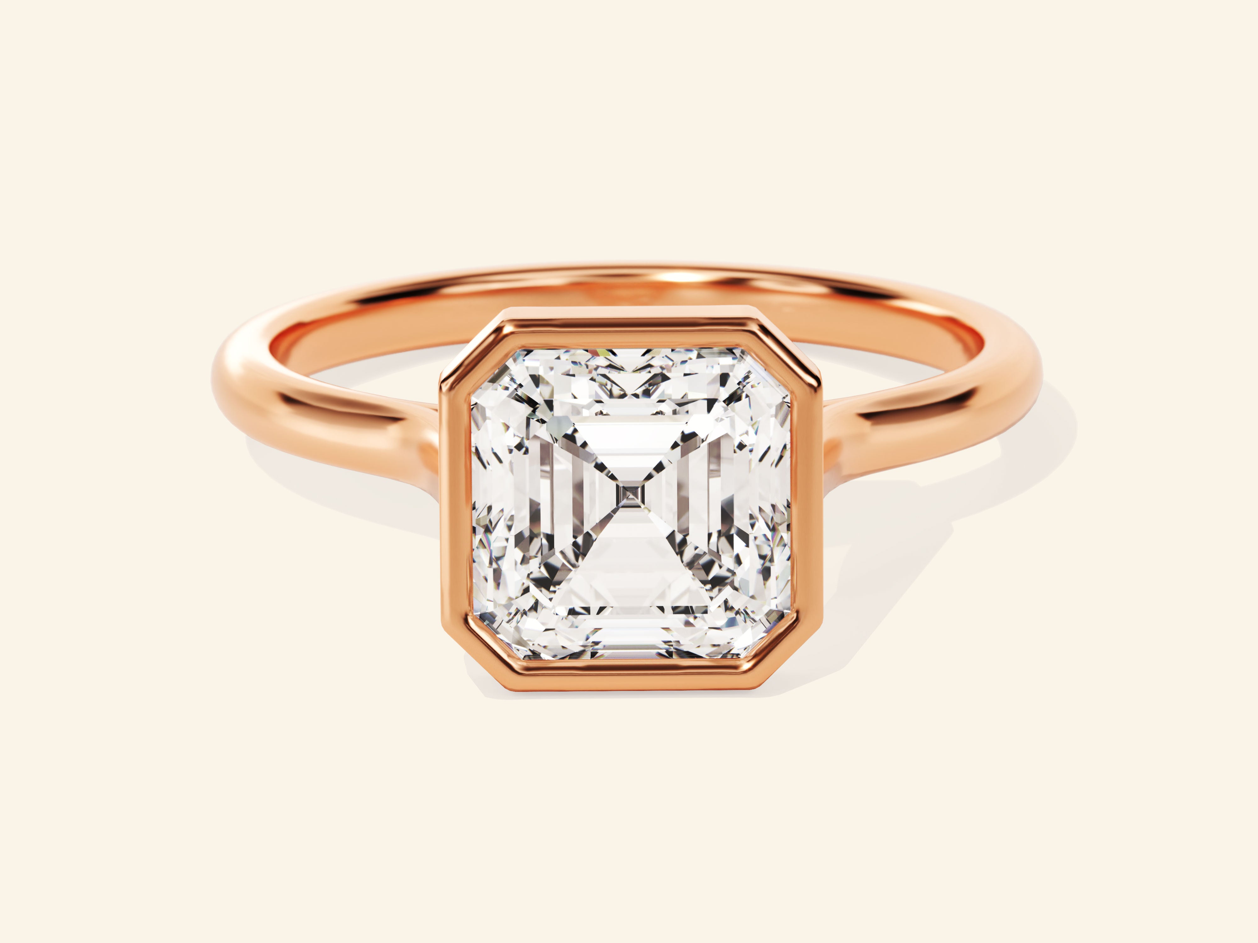 Bezel Asscher Engagement Ring