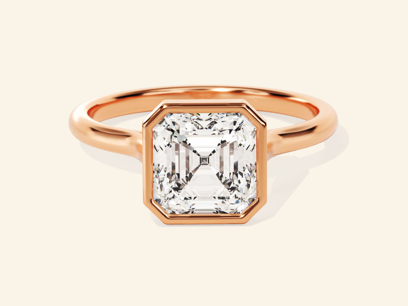 Bezel Asscher Engagement Ring