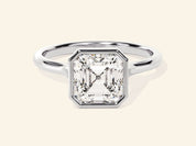 Bezel Asscher Engagement Ring