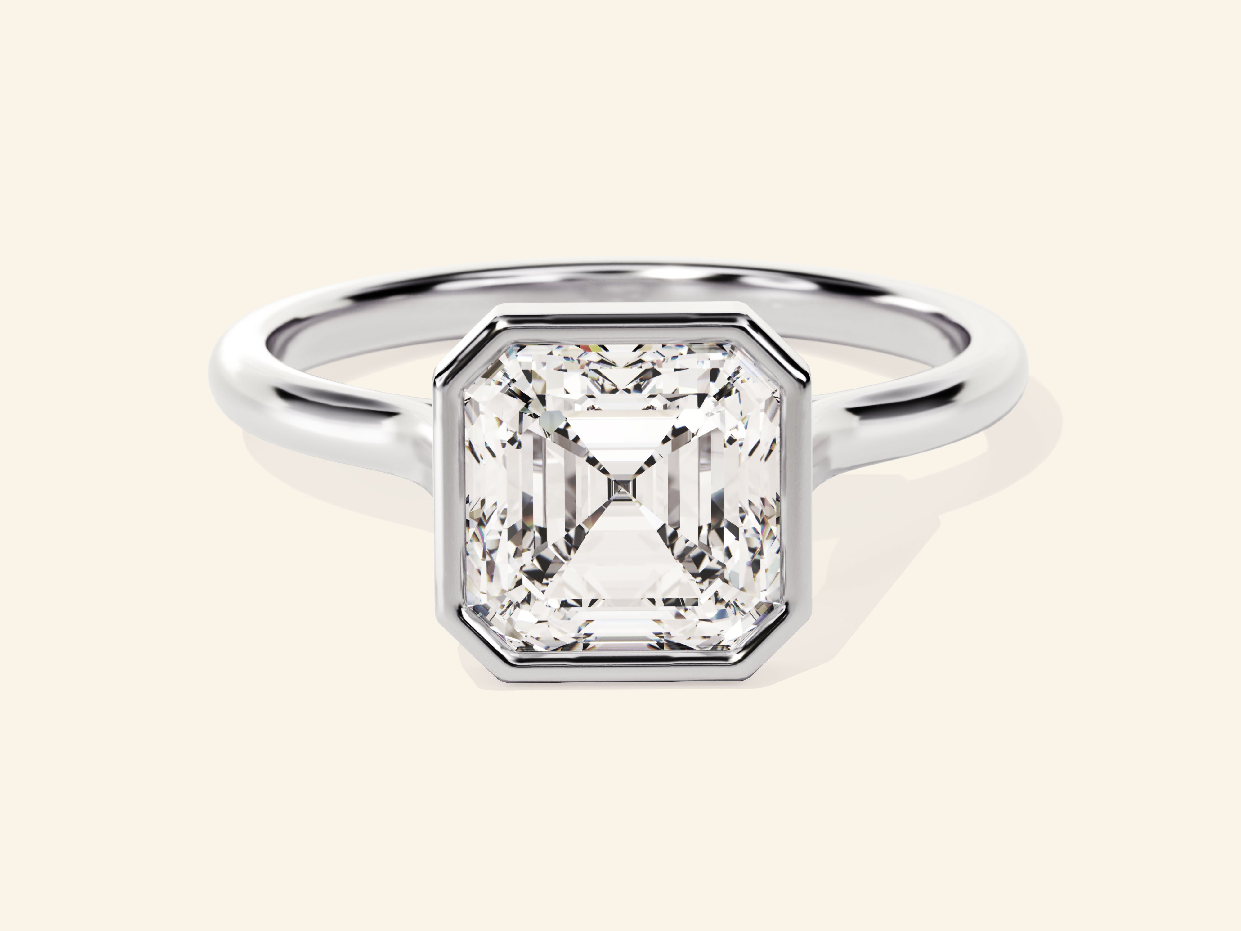 Bezel Asscher Engagement Ring