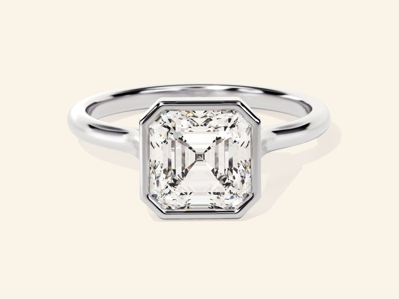 Bezel Asscher Engagement Ring