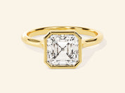 Bezel Asscher Engagement Ring