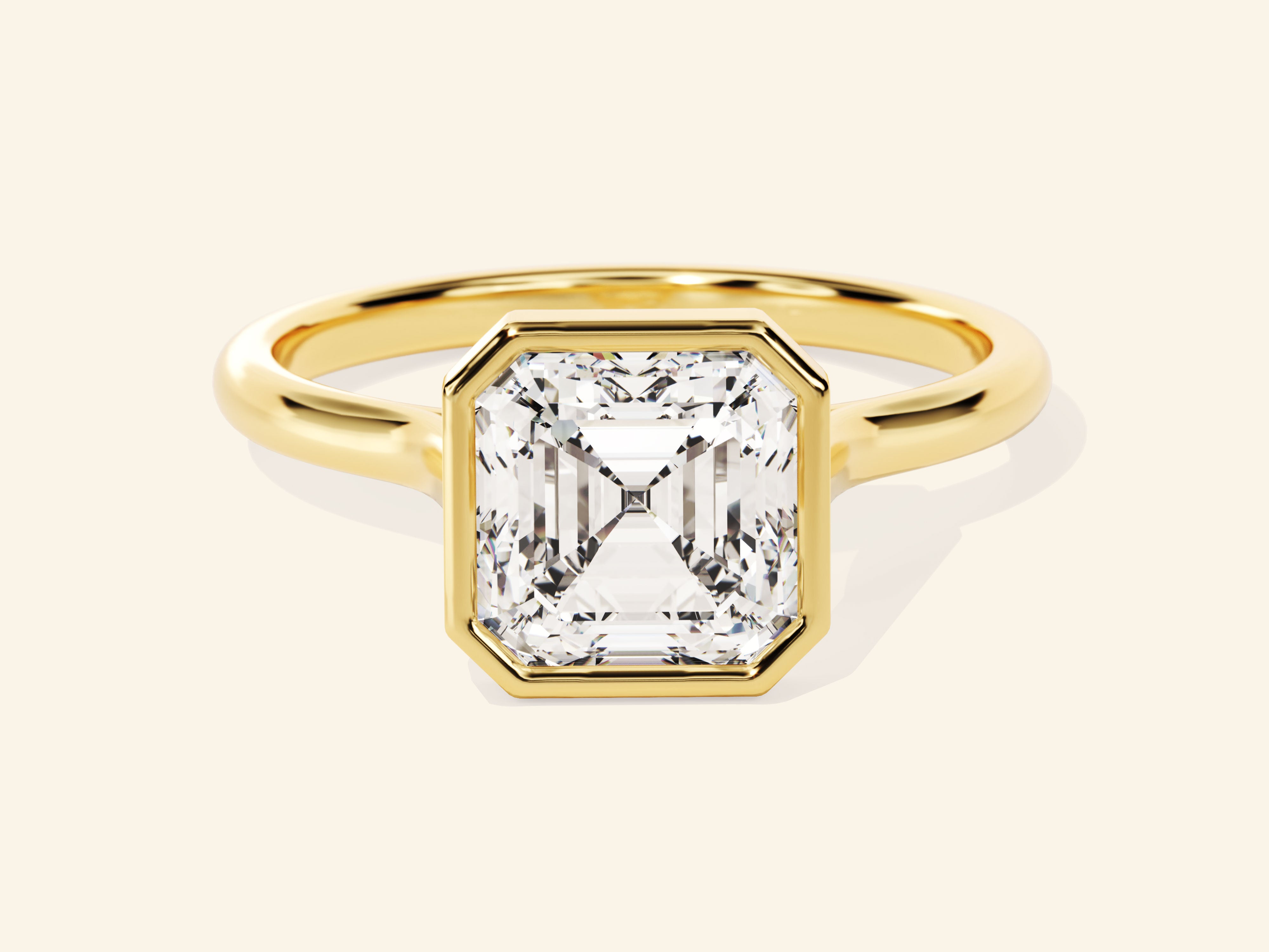Bezel Asscher Engagement Ring