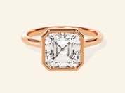 Bezel Asscher Engagement Ring