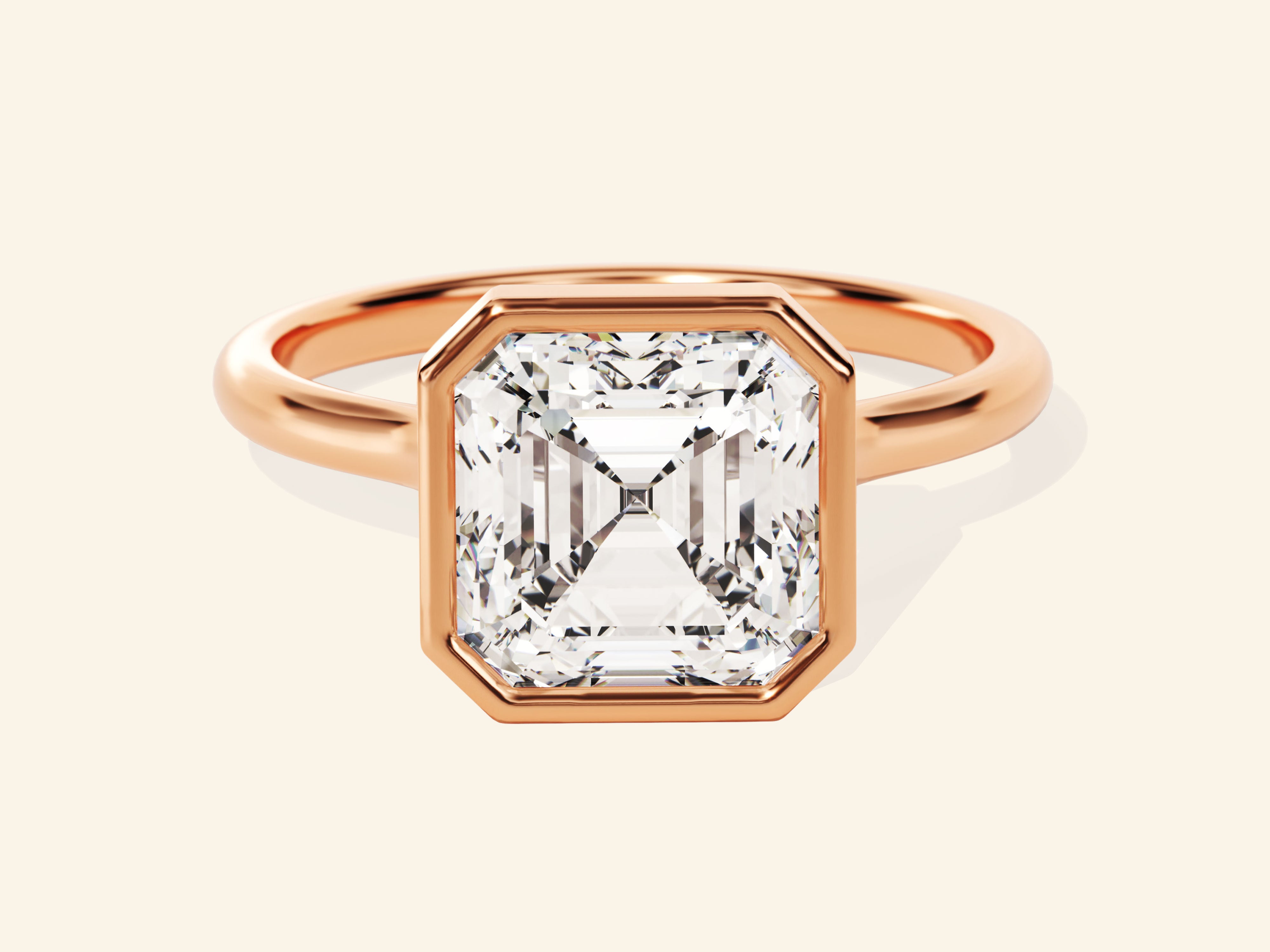 Bezel Asscher Engagement Ring