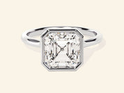 Bezel Asscher Engagement Ring