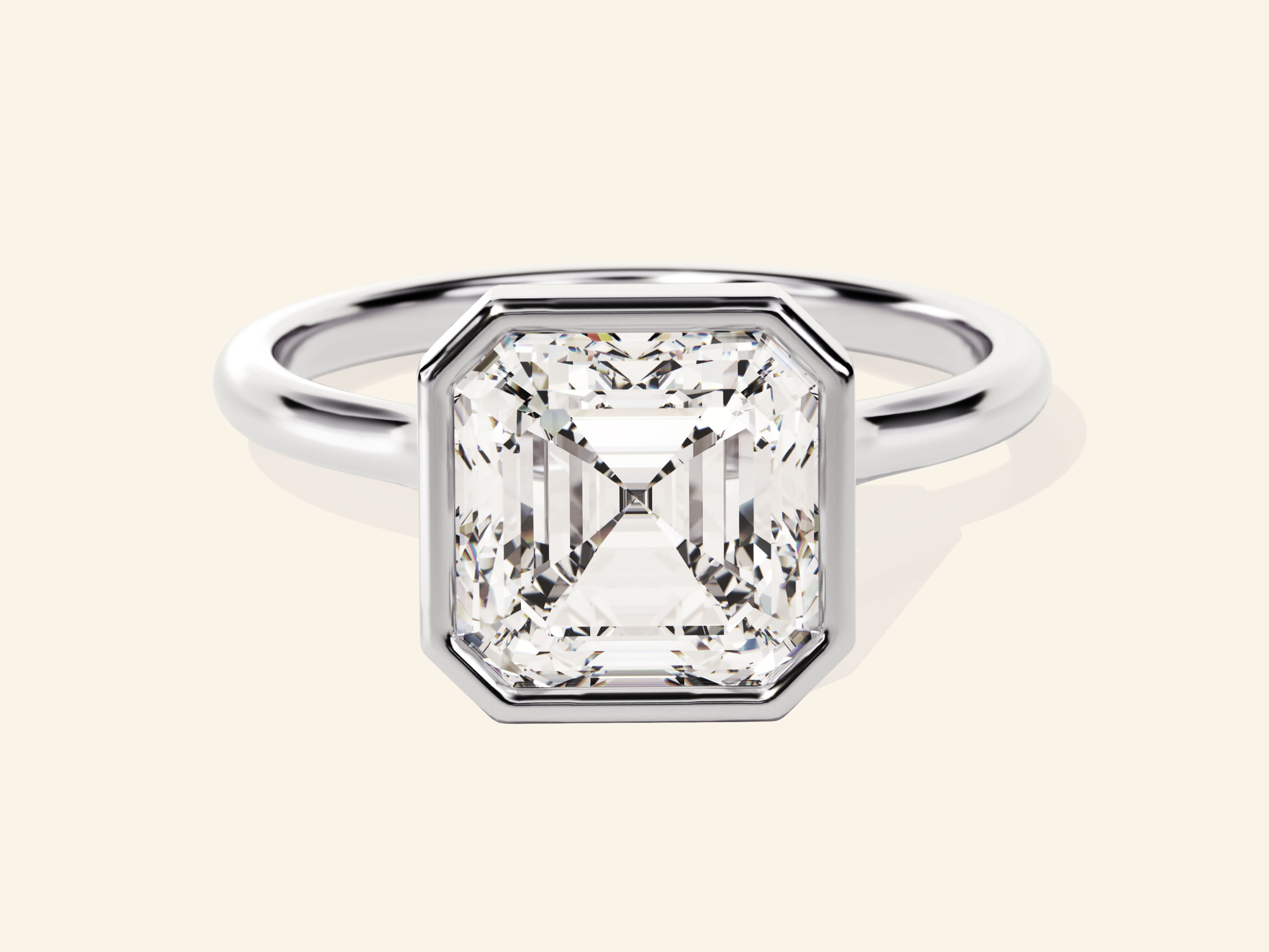 Bezel Asscher Engagement Ring