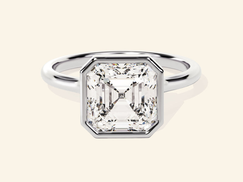 Bezel Asscher Engagement Ring