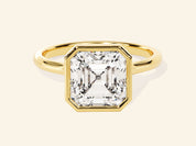 Bezel Asscher Engagement Ring