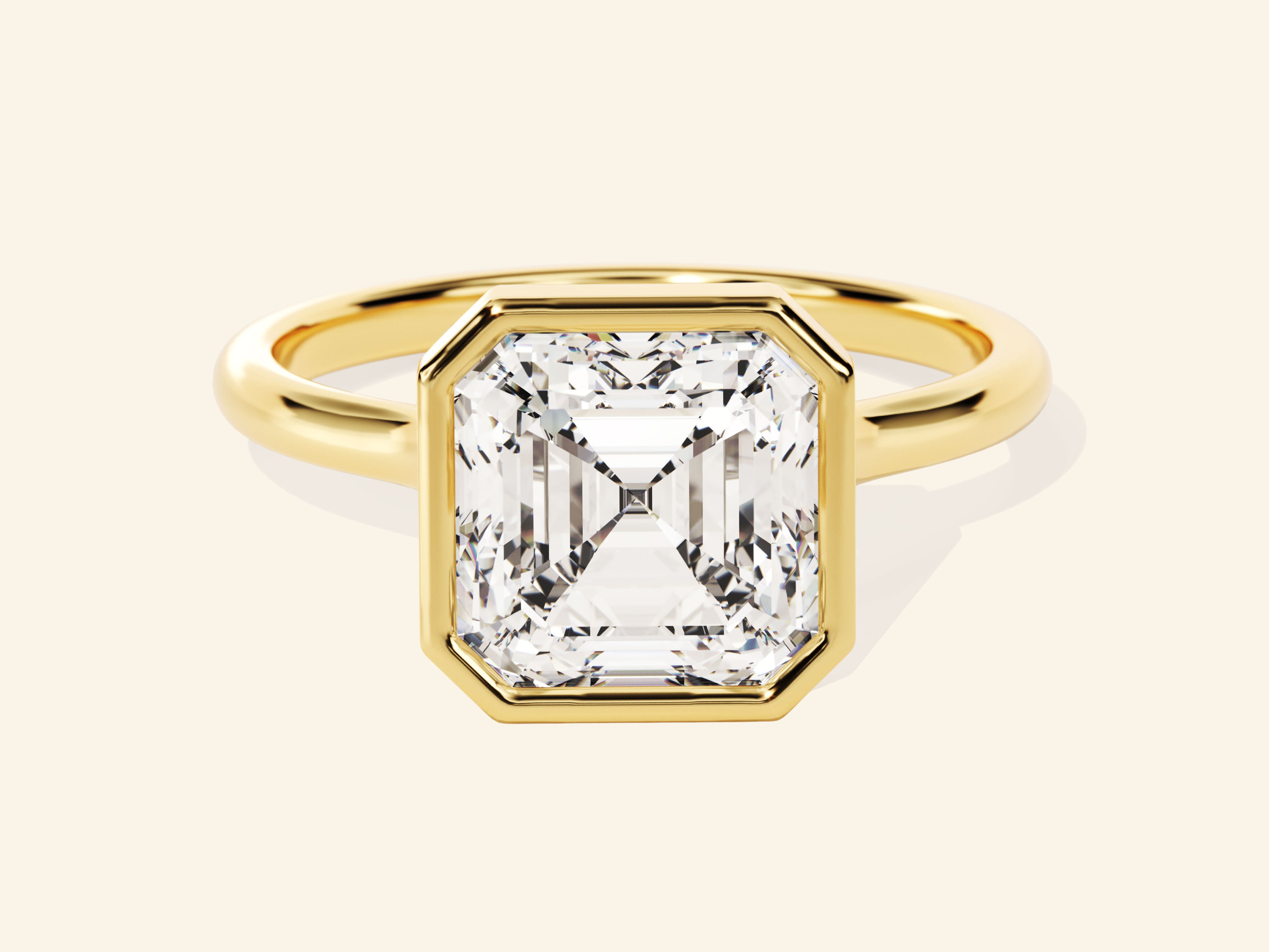Bezel Asscher Engagement Ring