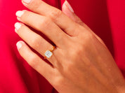 Bezel Asscher Engagement Ring