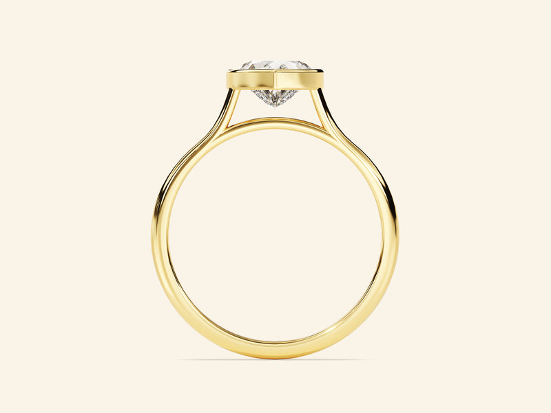 Bezel Heart Engagement Ring
