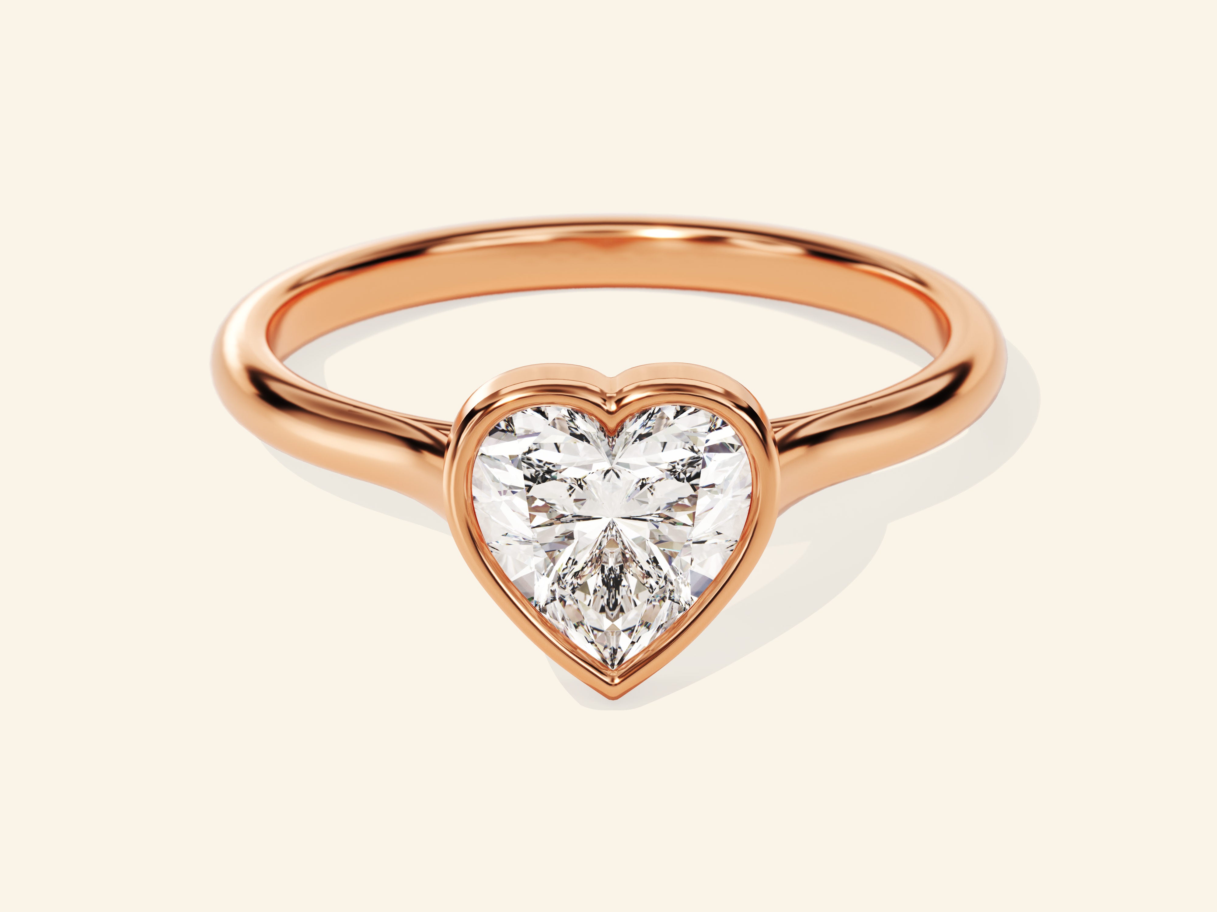 Bezel Heart Engagement Ring