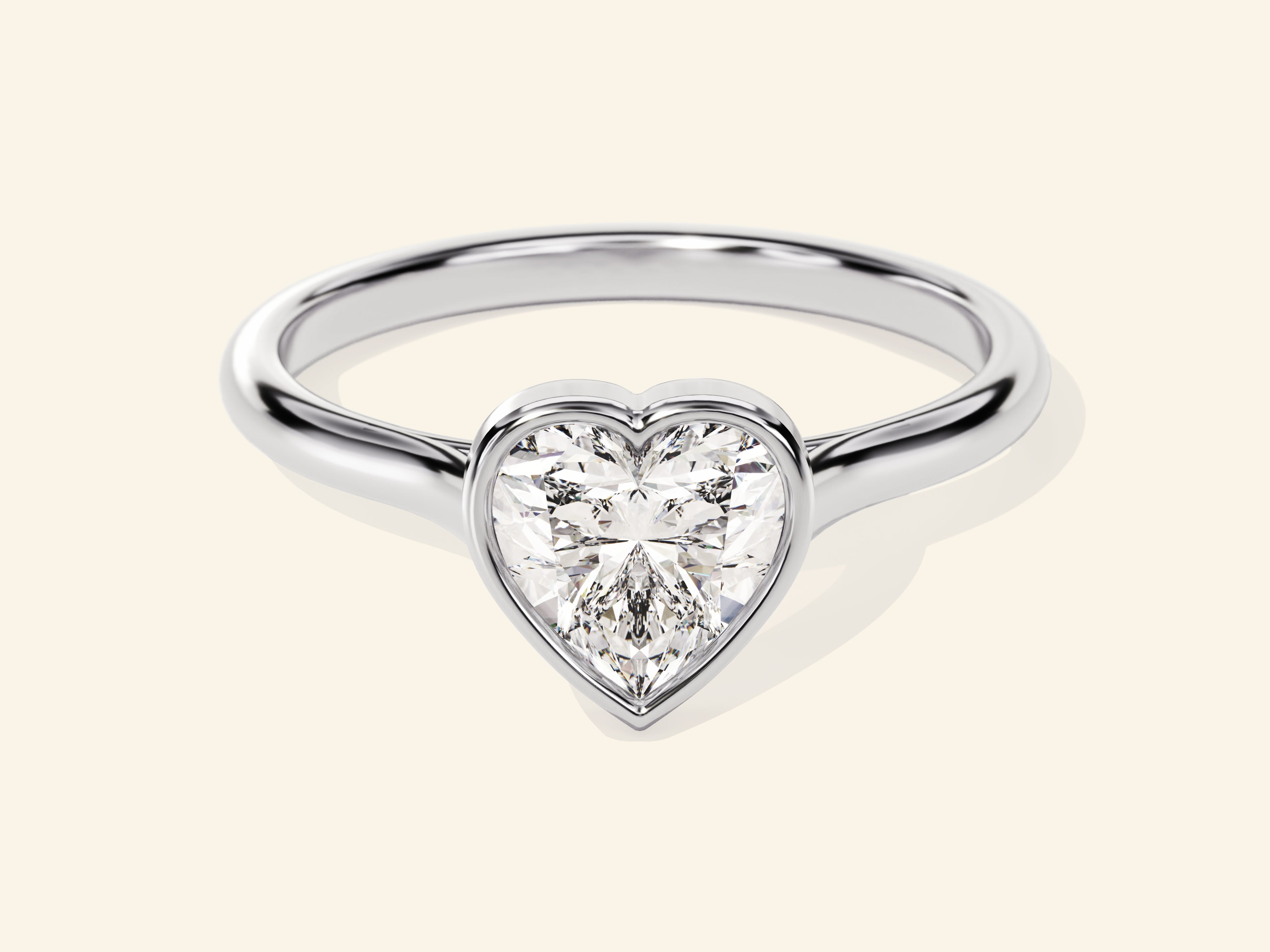Bezel Heart Engagement Ring