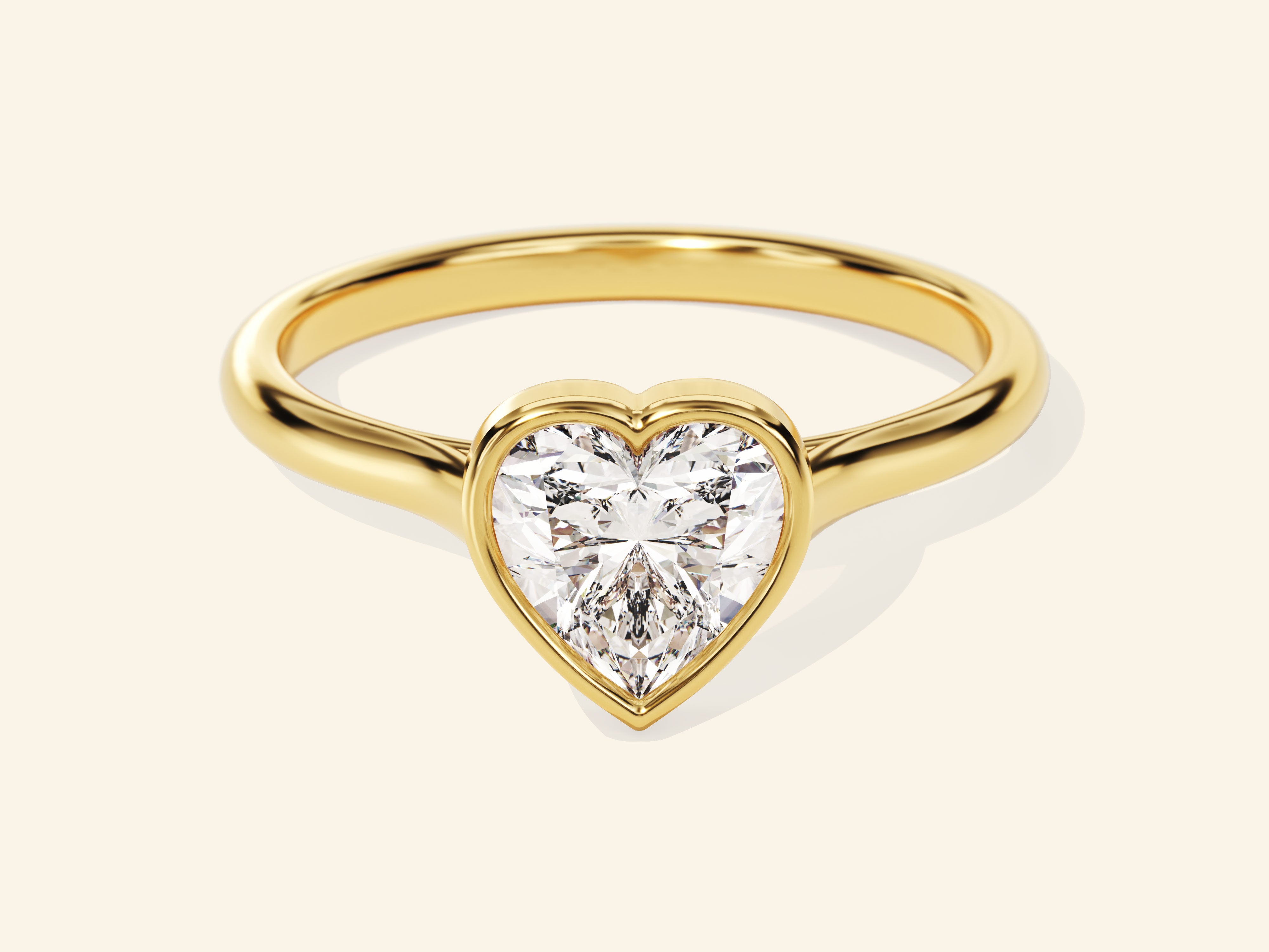 Bezel Heart Engagement Ring