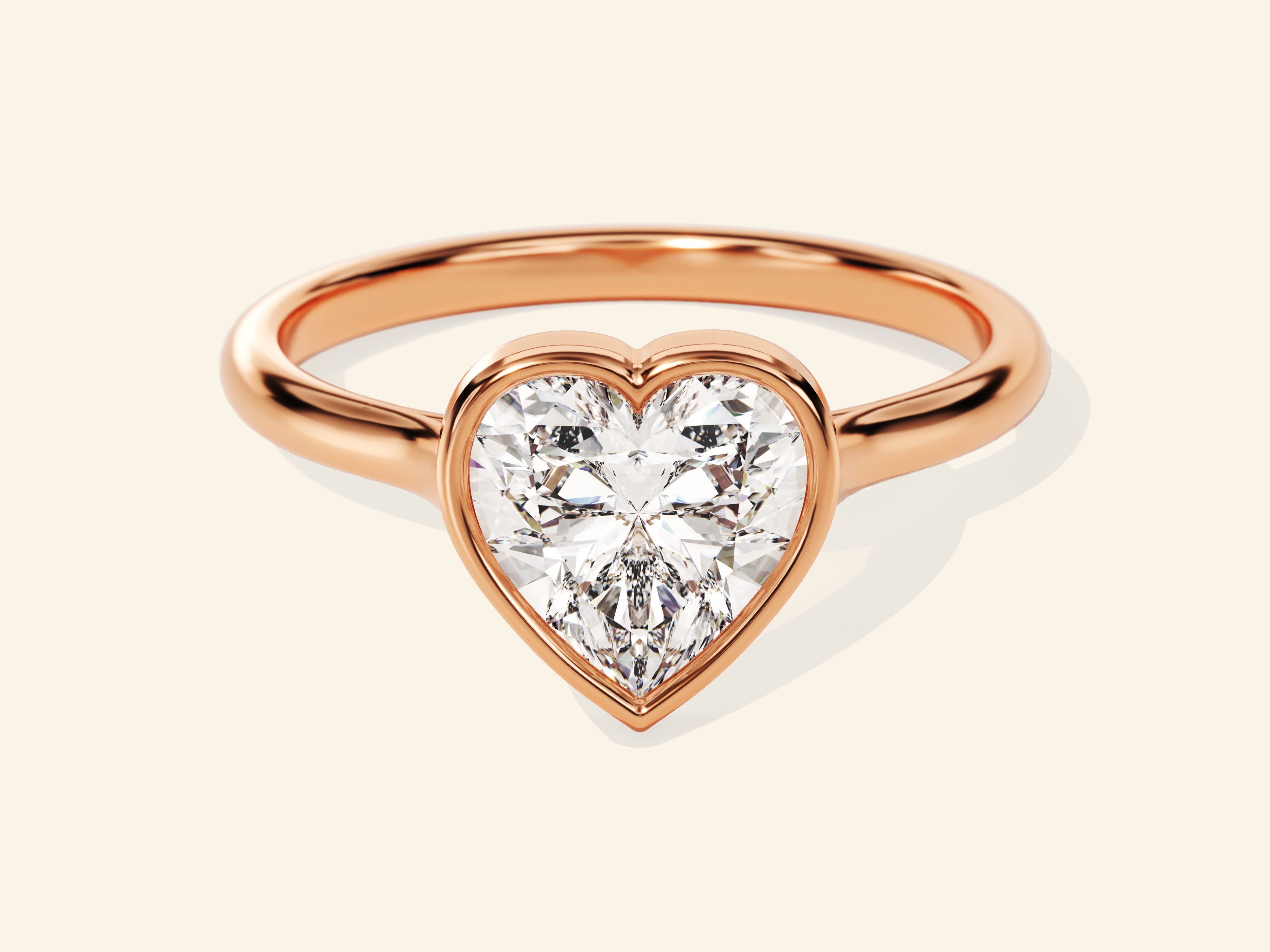 Bezel Heart Engagement Ring