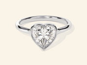 Bezel Heart Engagement Ring