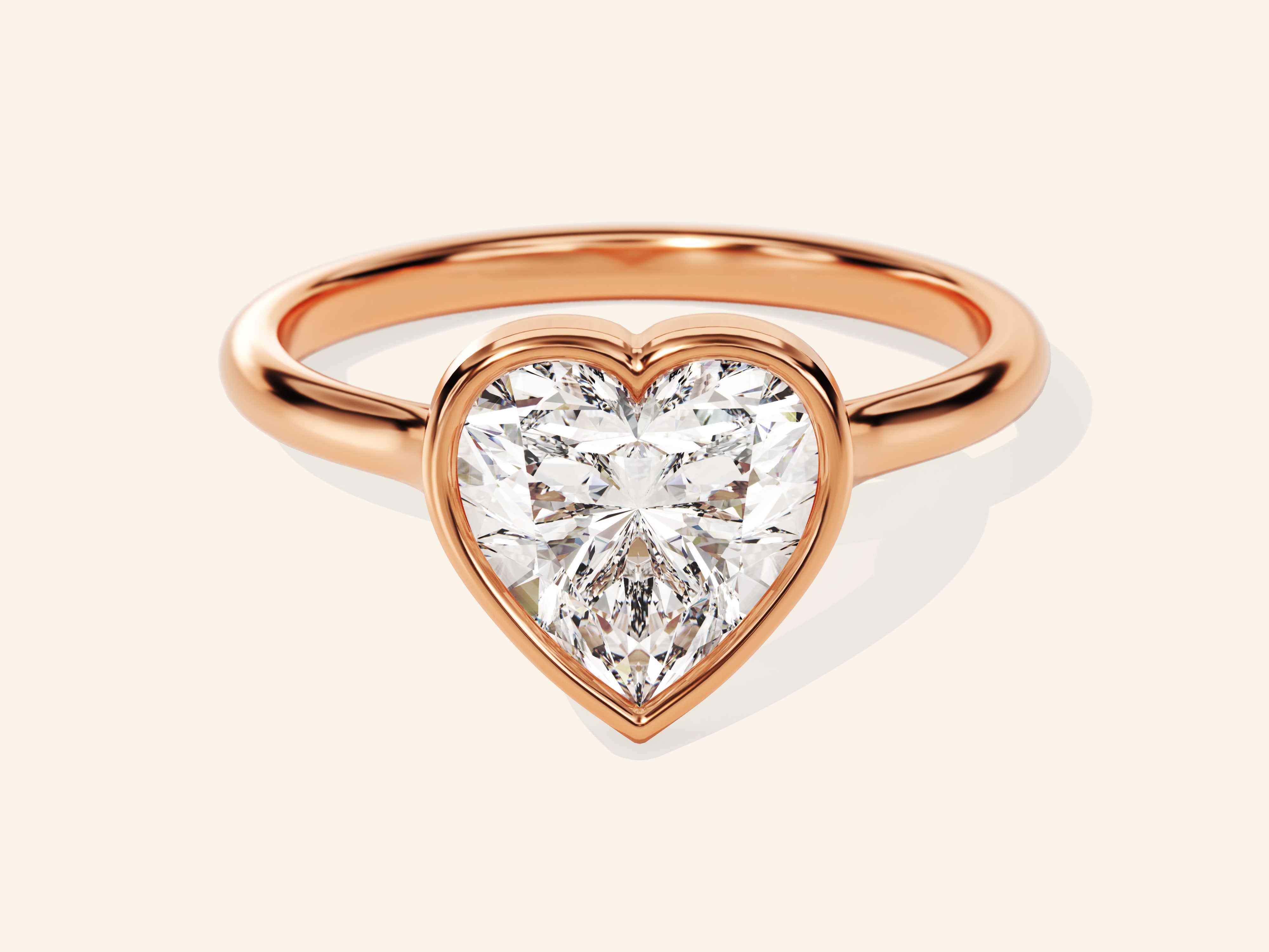 Bezel Heart Engagement Ring