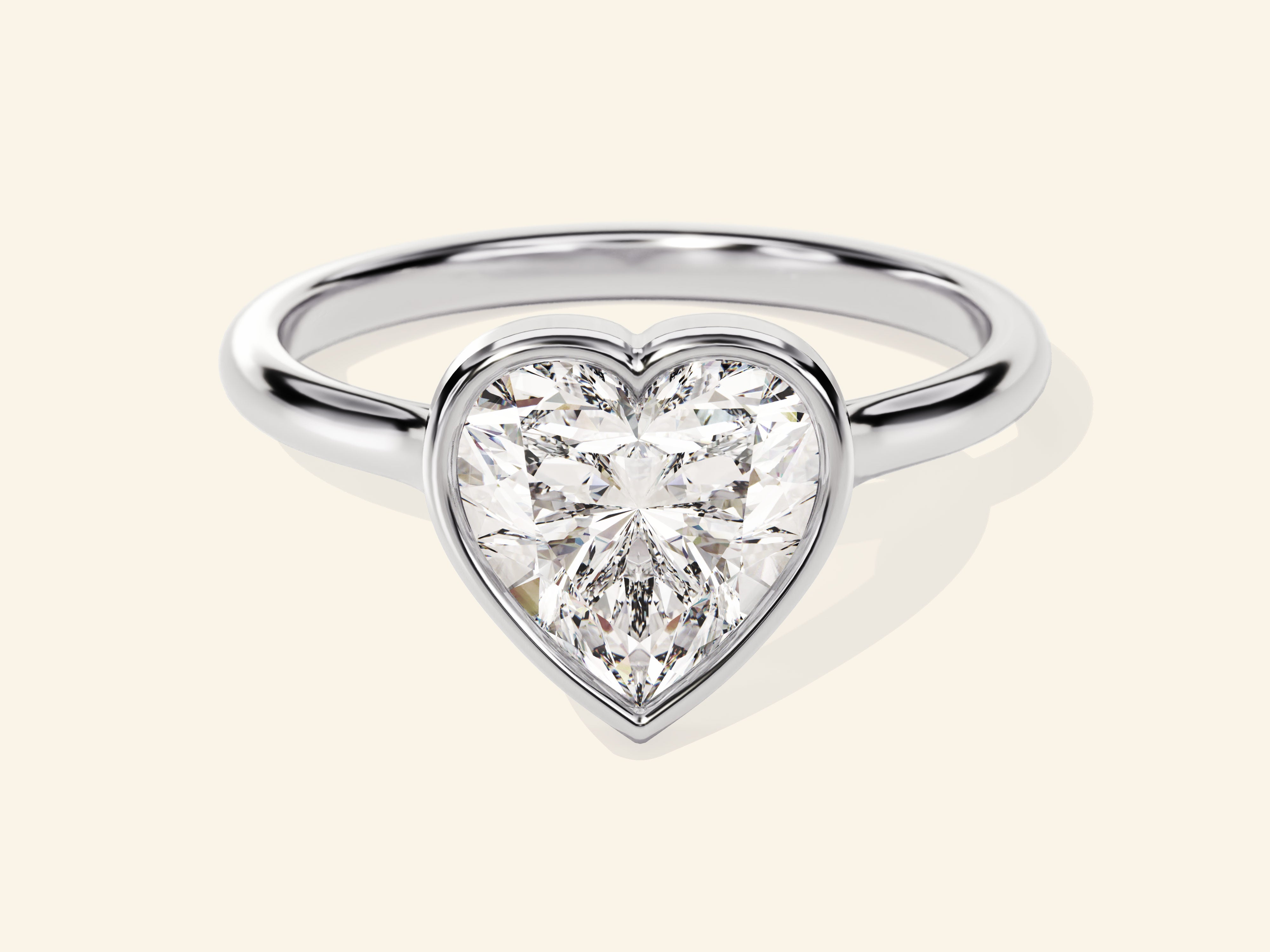 Bezel Heart Engagement Ring