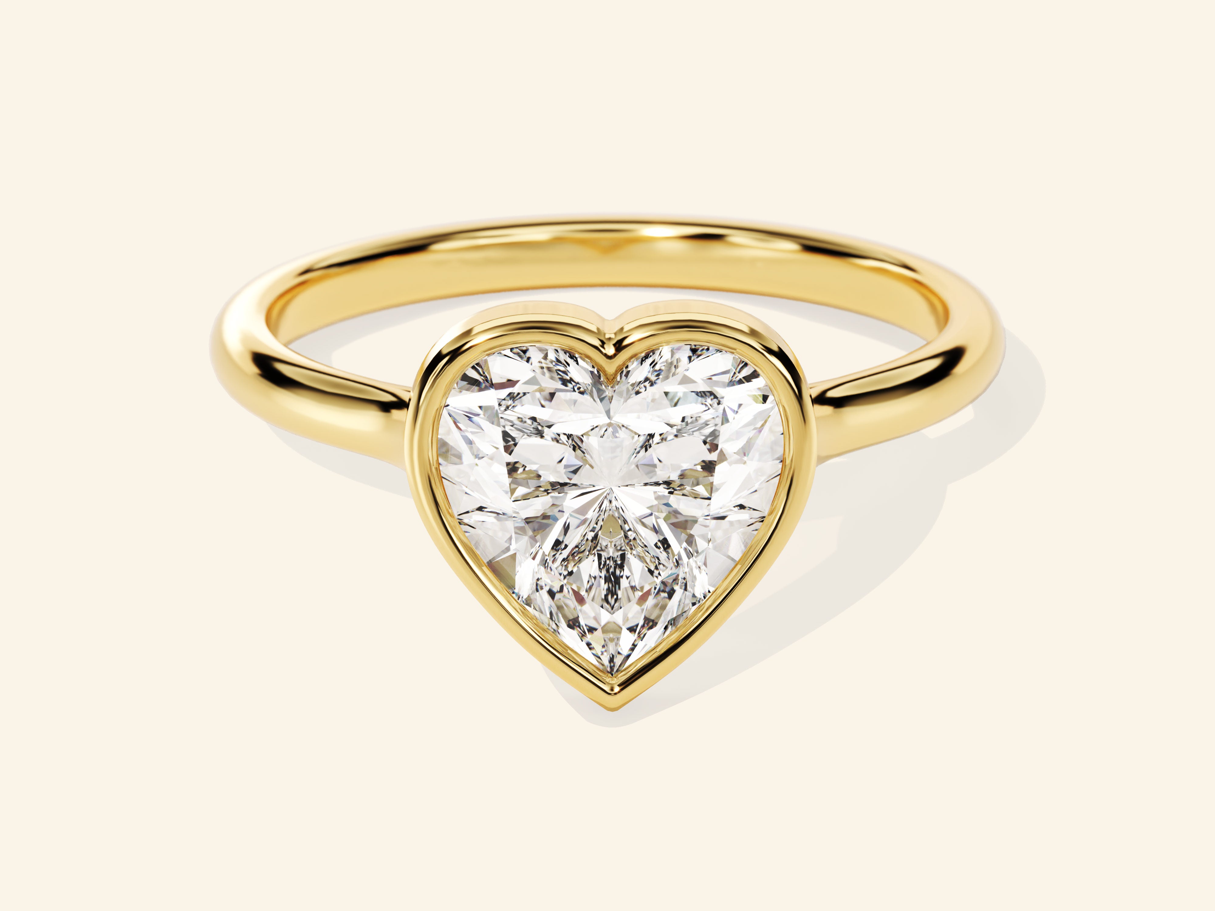 Bezel Heart Engagement Ring