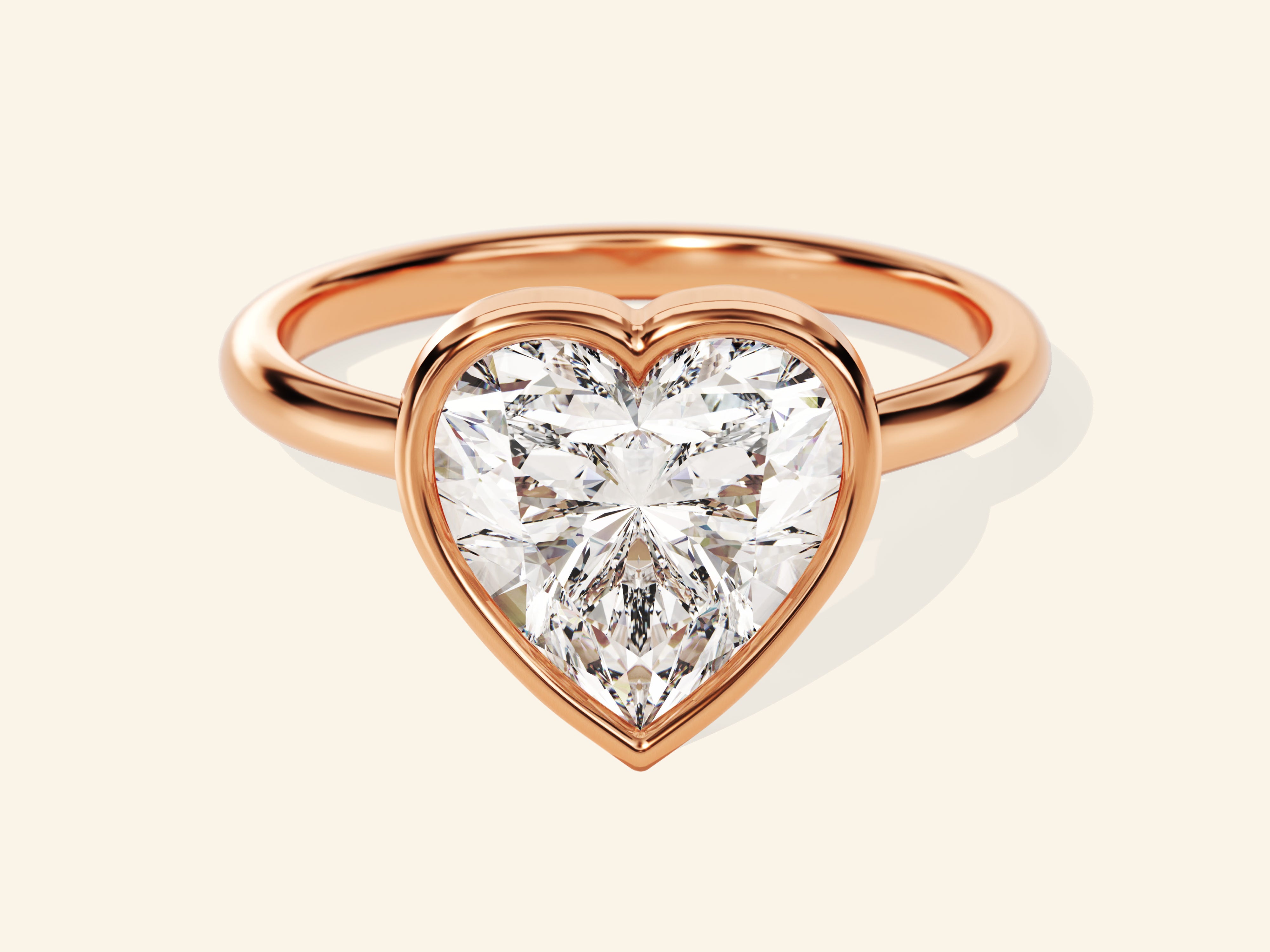 Bezel Heart Engagement Ring