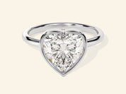 Bezel Heart Engagement Ring