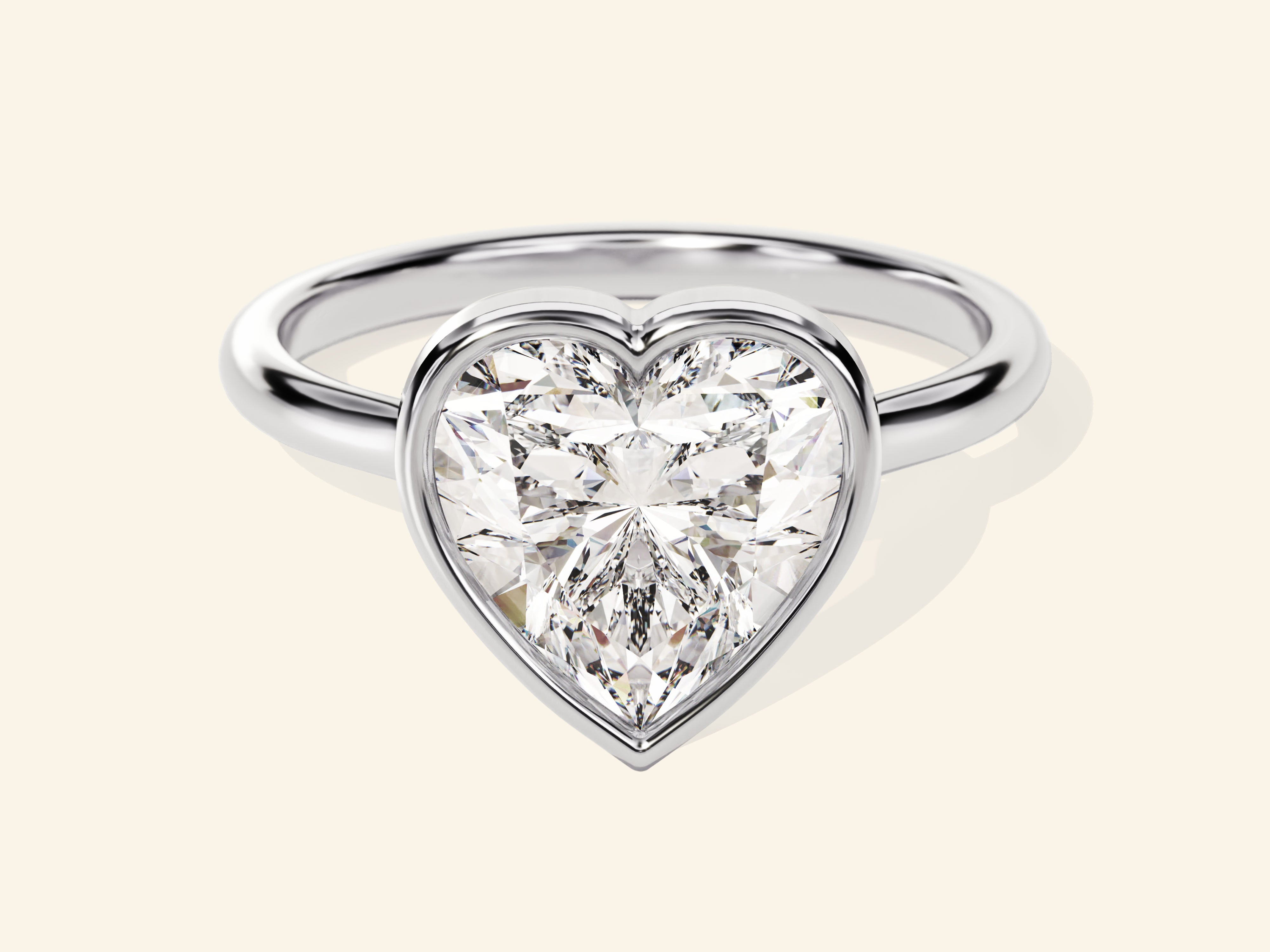 Bezel Heart Engagement Ring