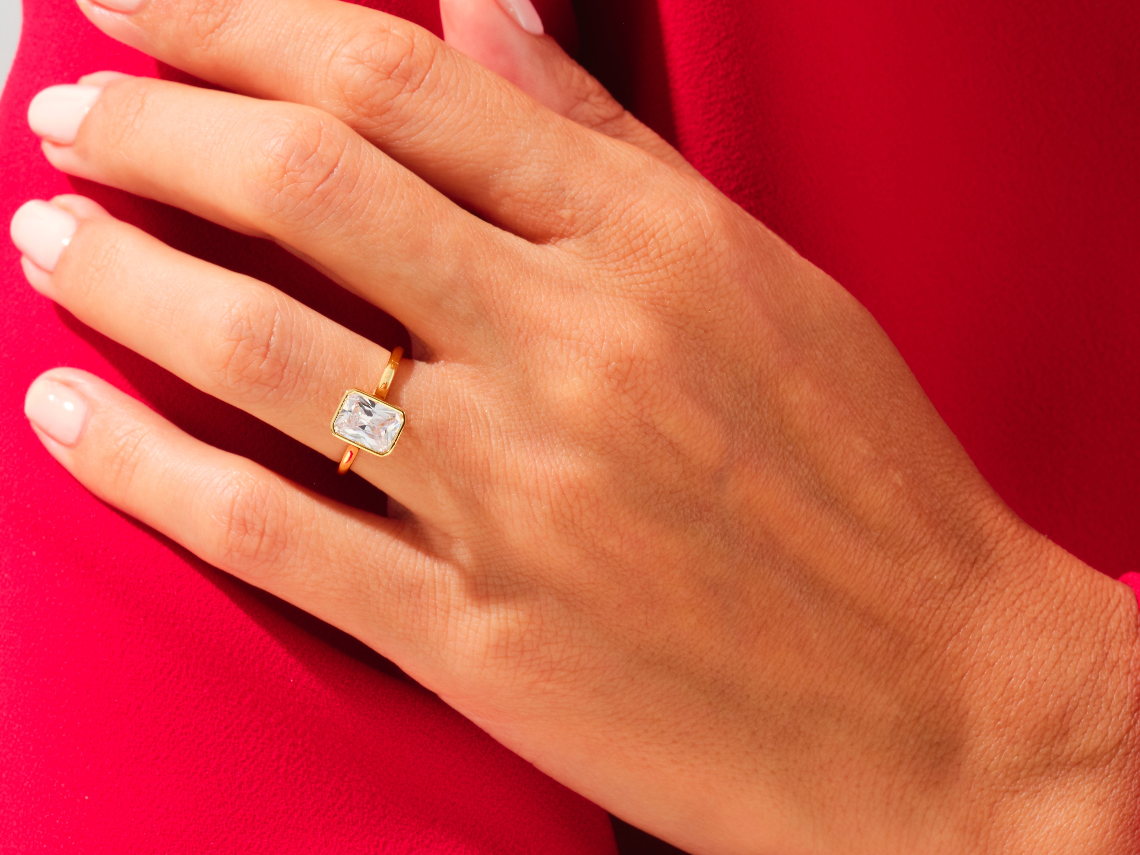 Bezel Radiant Engagement Ring
