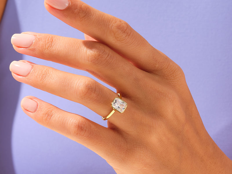 Bezel Radiant Engagement Ring
