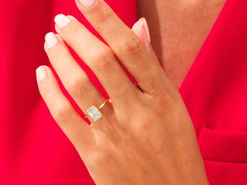 Bezel Radiant Engagement Ring