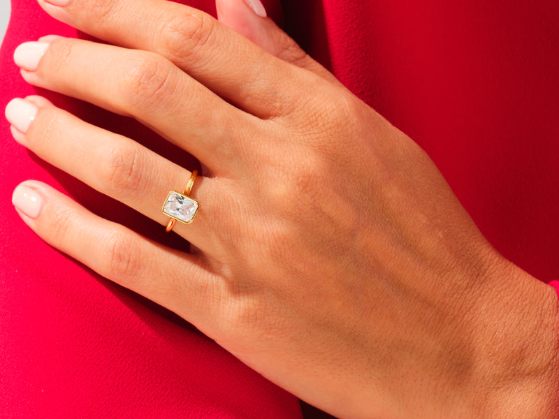 Bezel Radiant Engagement Ring