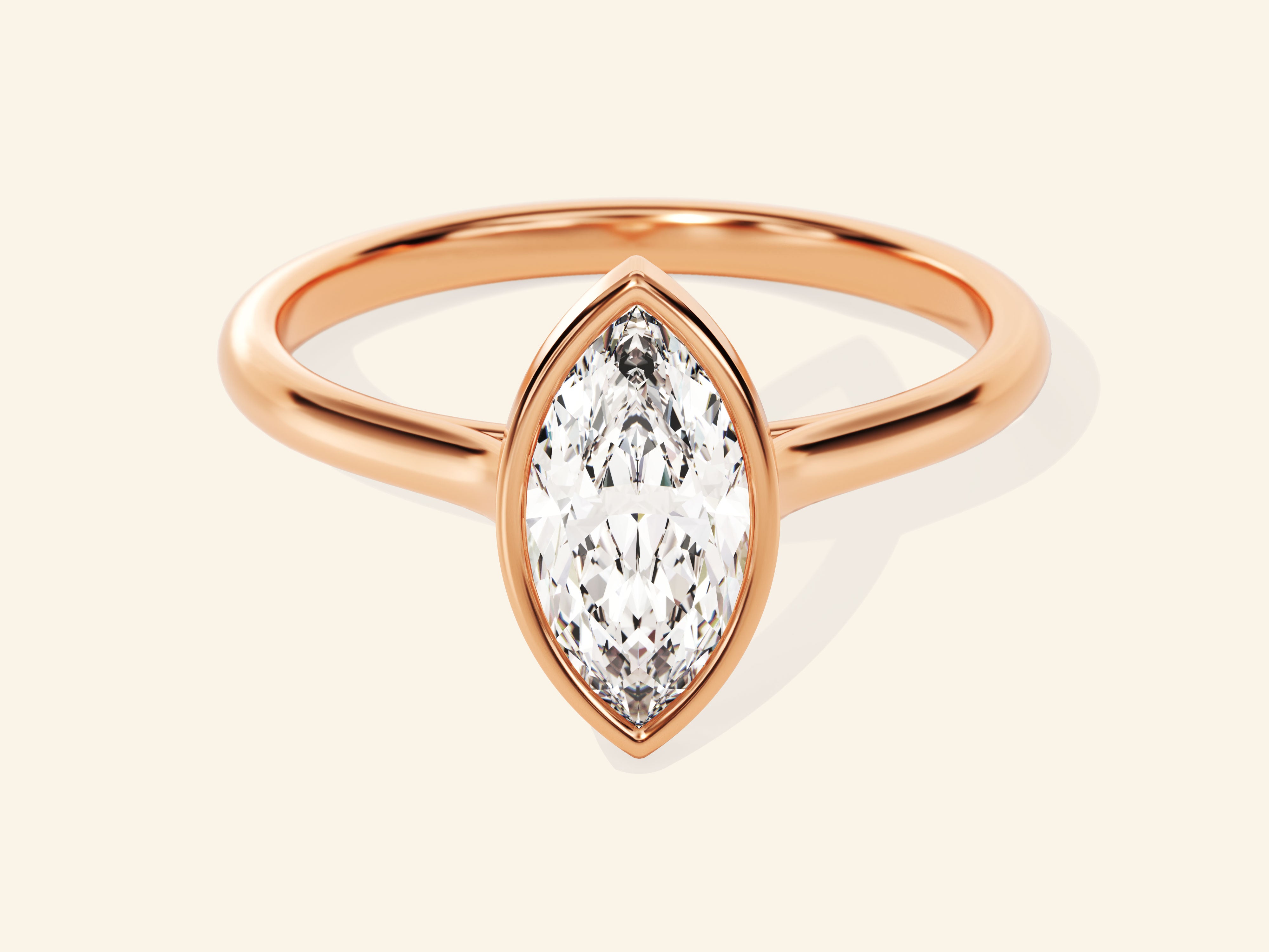 Bezel Marquise Engagement Ring