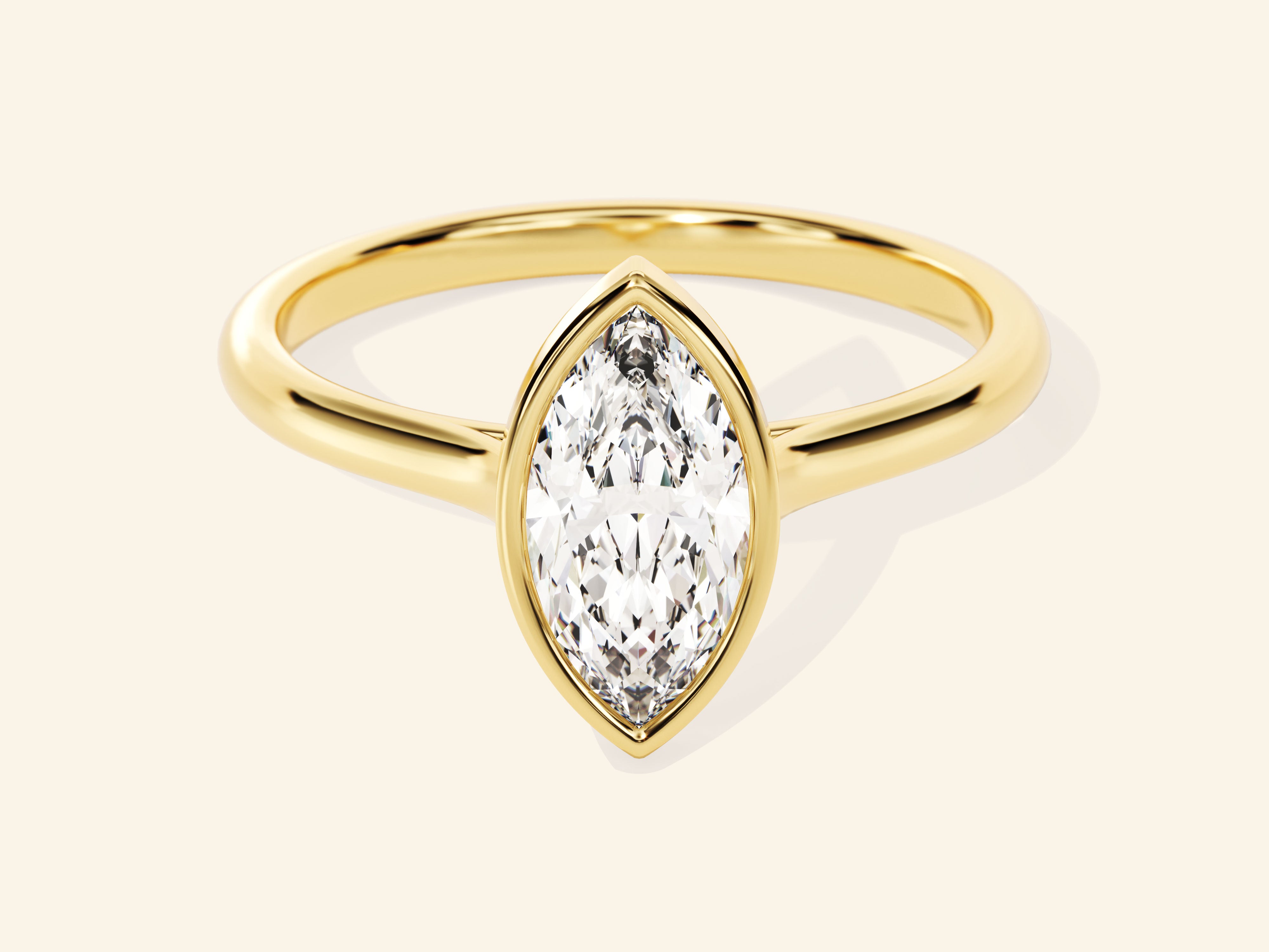 Bezel Marquise Engagement Ring