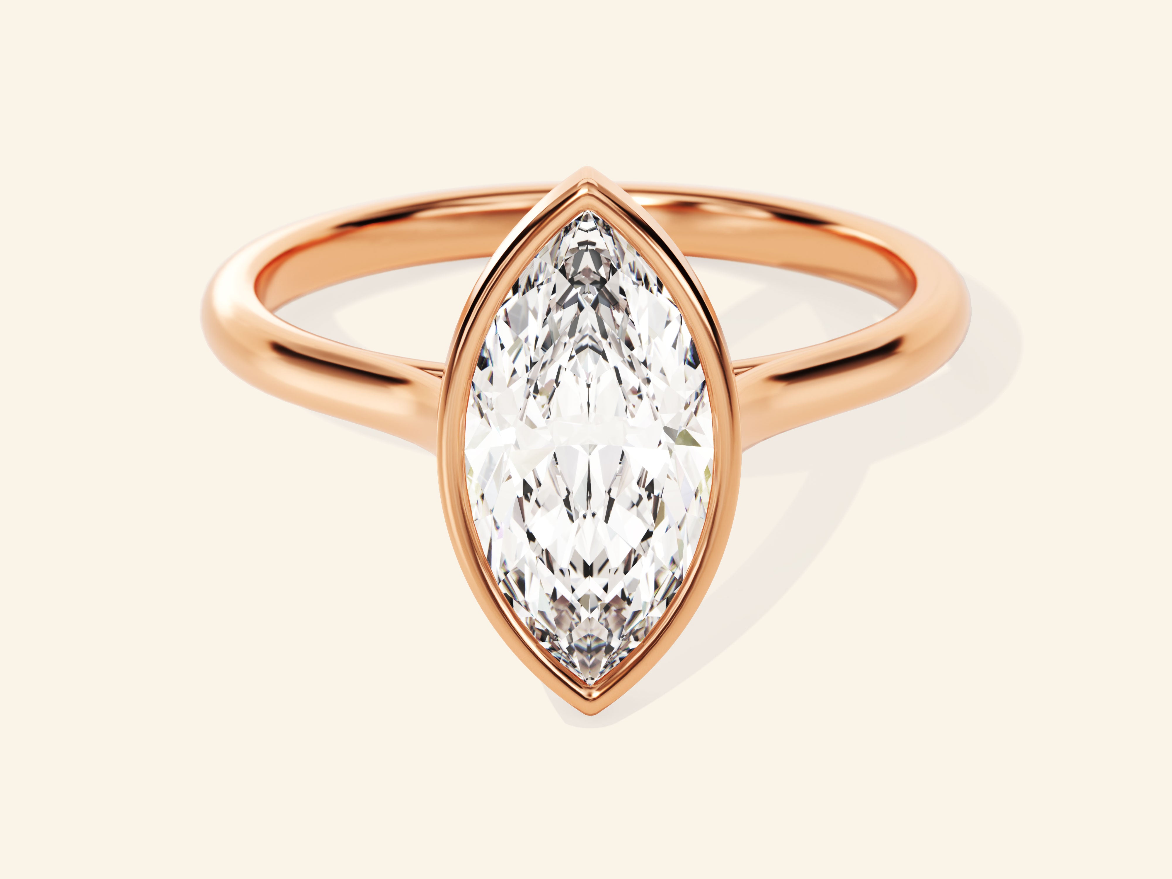 Bezel Marquise Engagement Ring