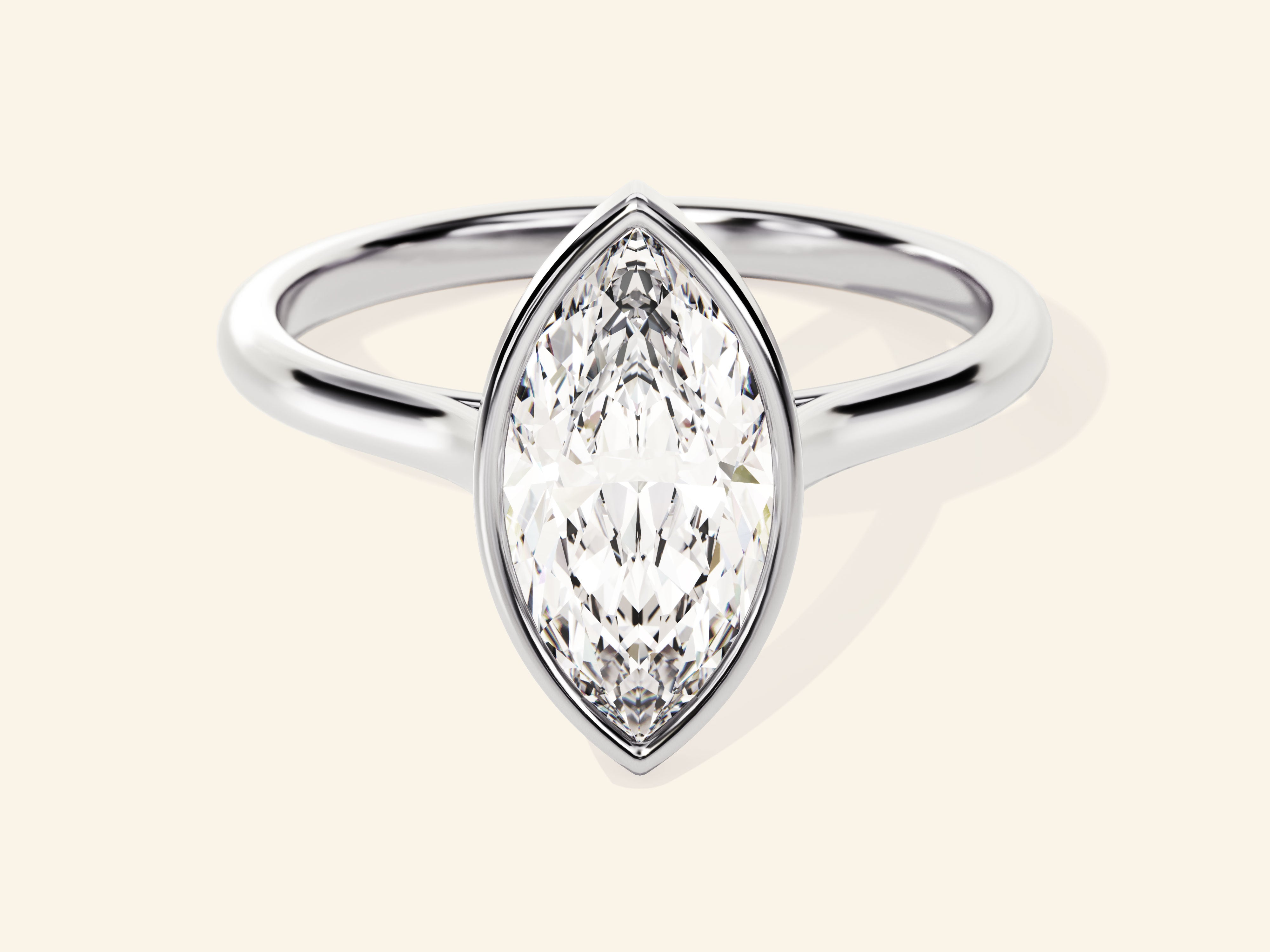 Bezel Marquise Engagement Ring