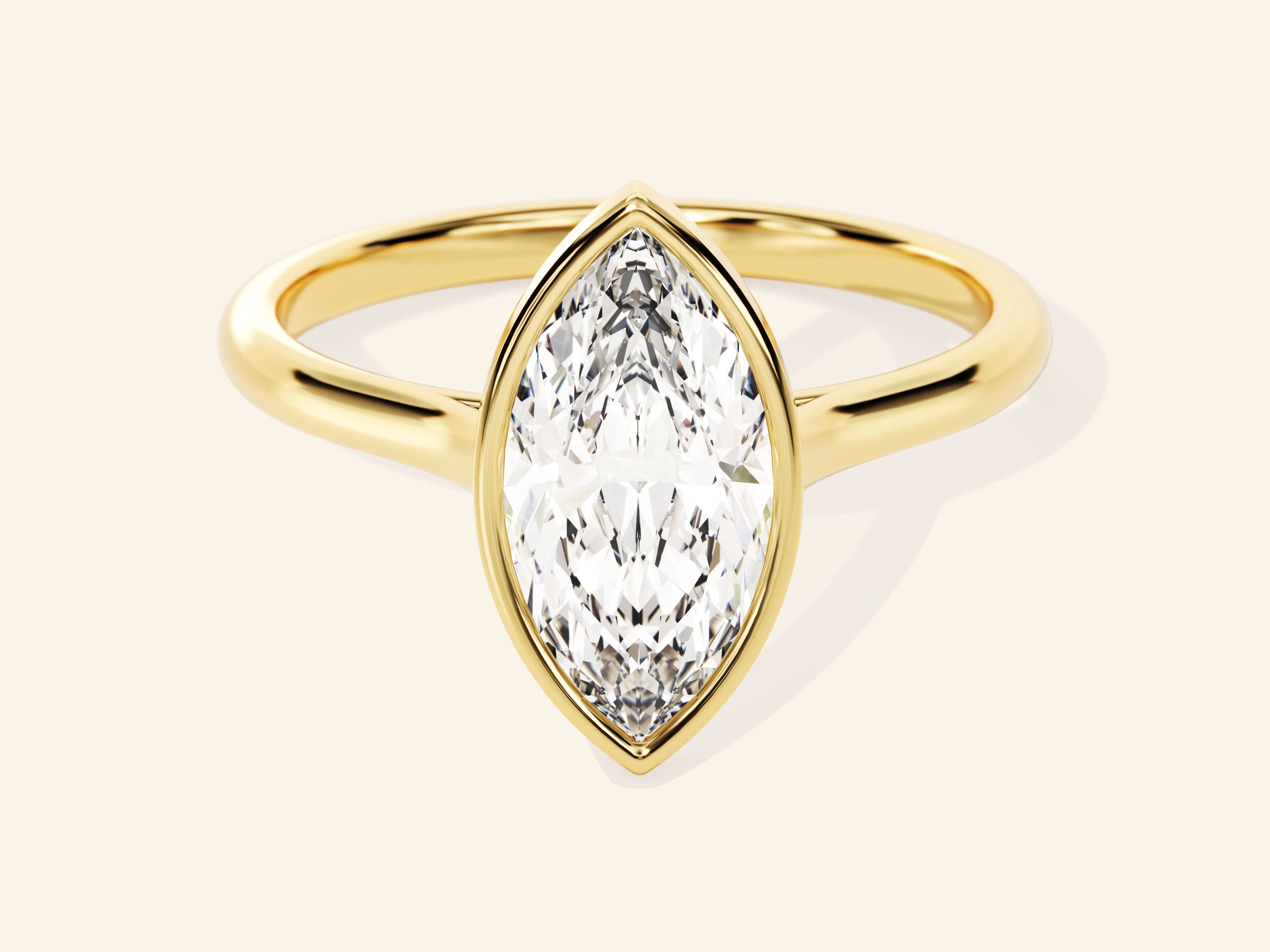 Bezel Marquise Engagement Ring