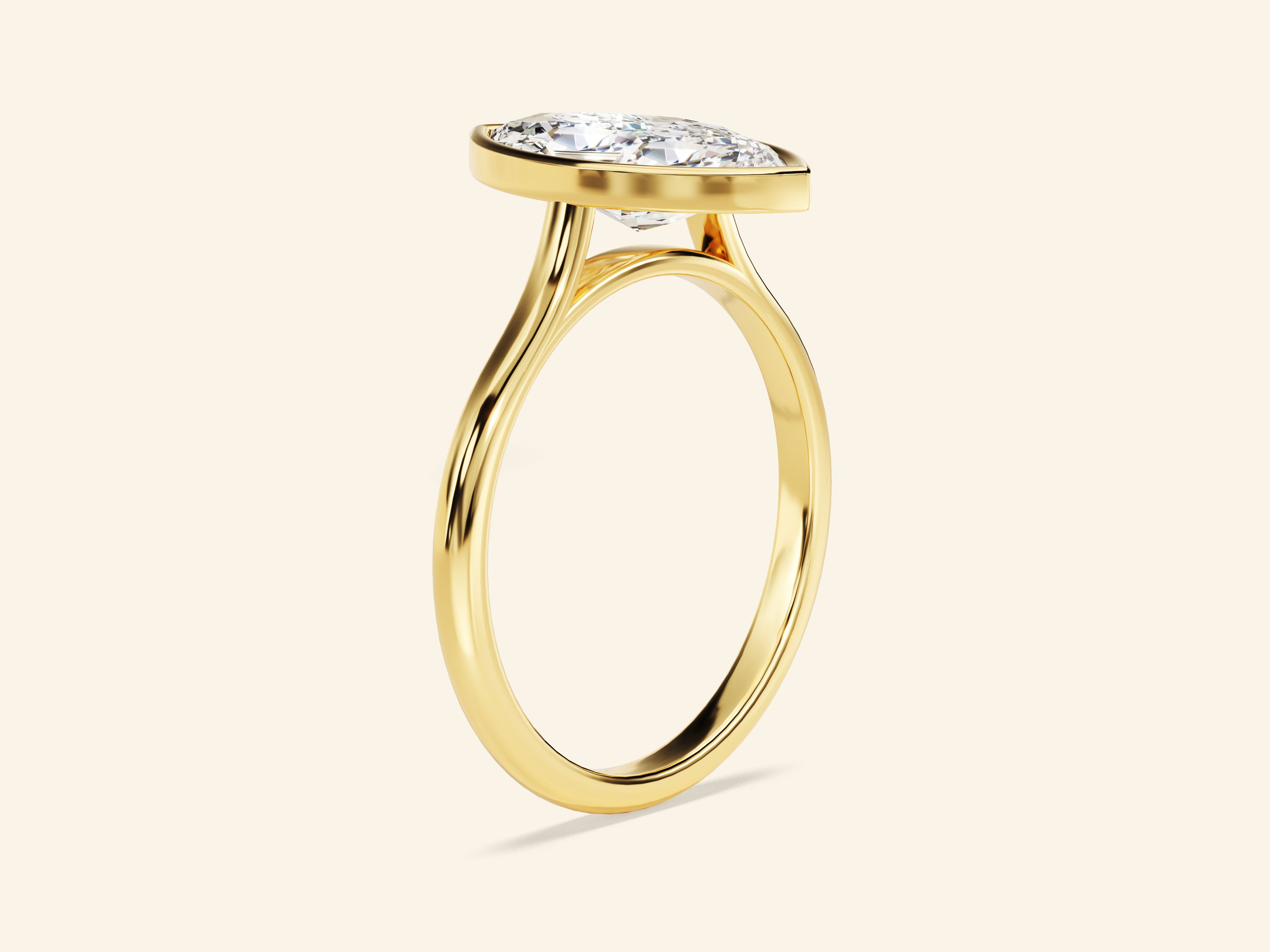Bezel Marquise Engagement Ring