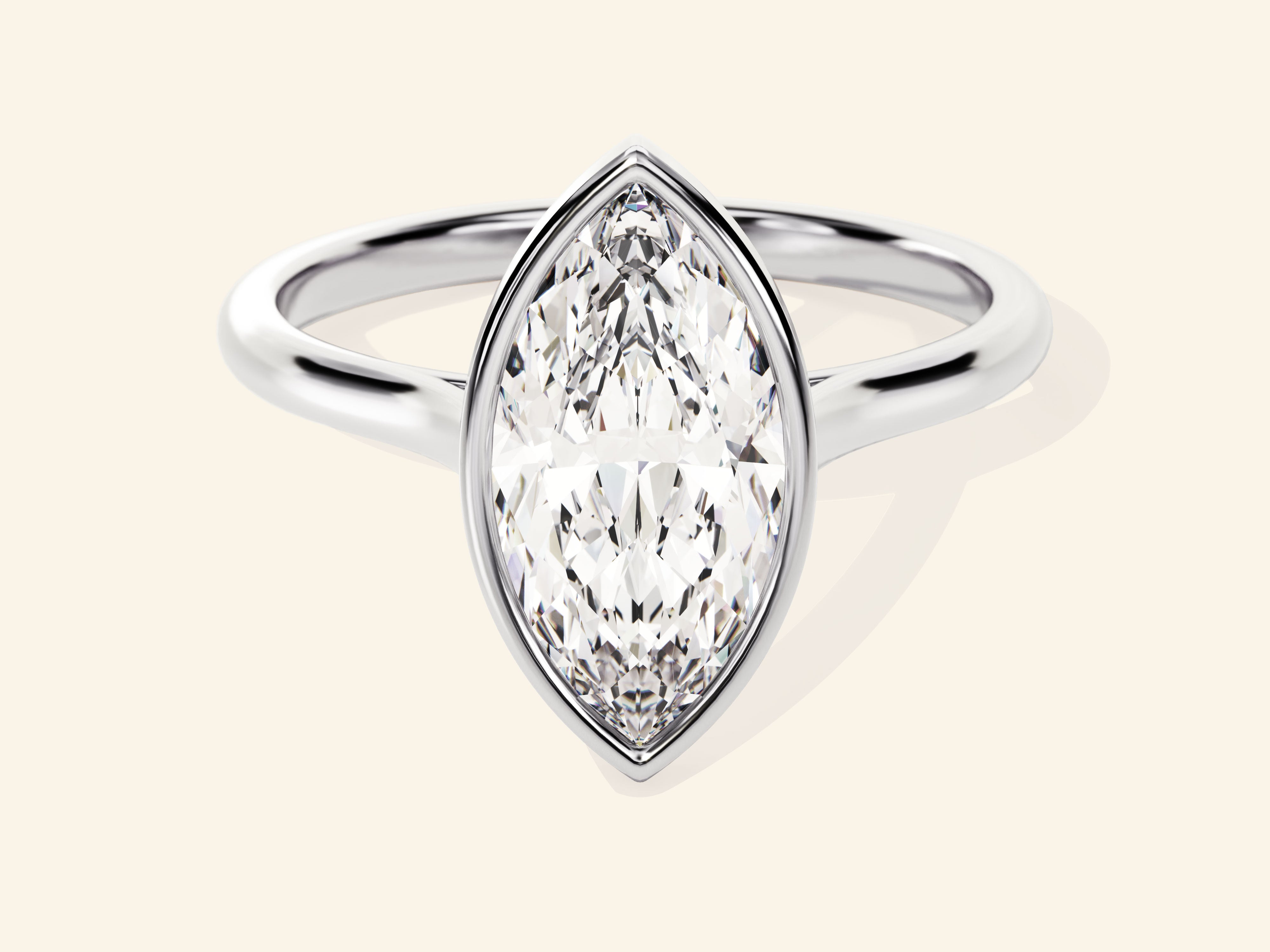 Bezel Marquise Engagement Ring
