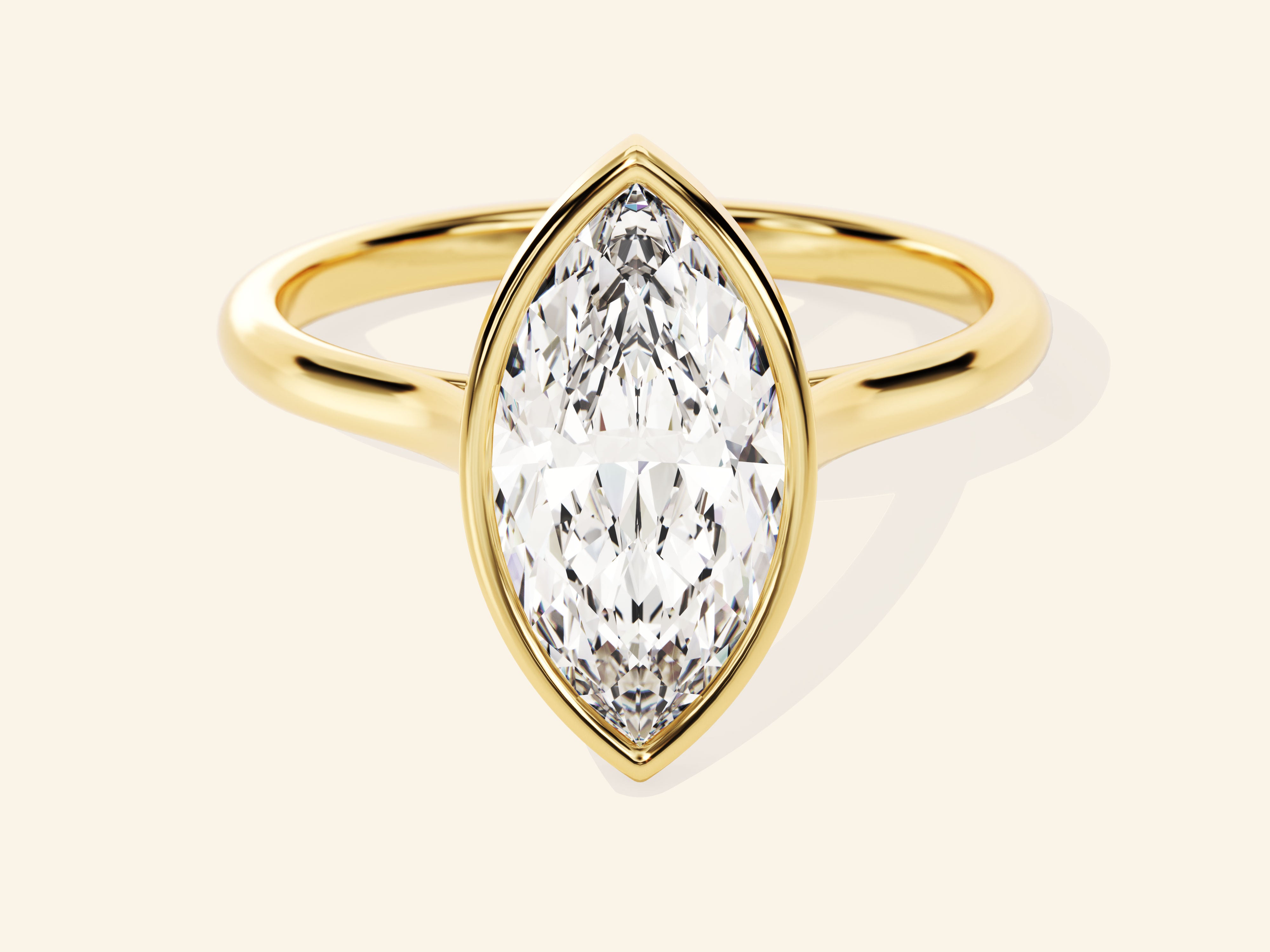 Bezel Marquise Engagement Ring
