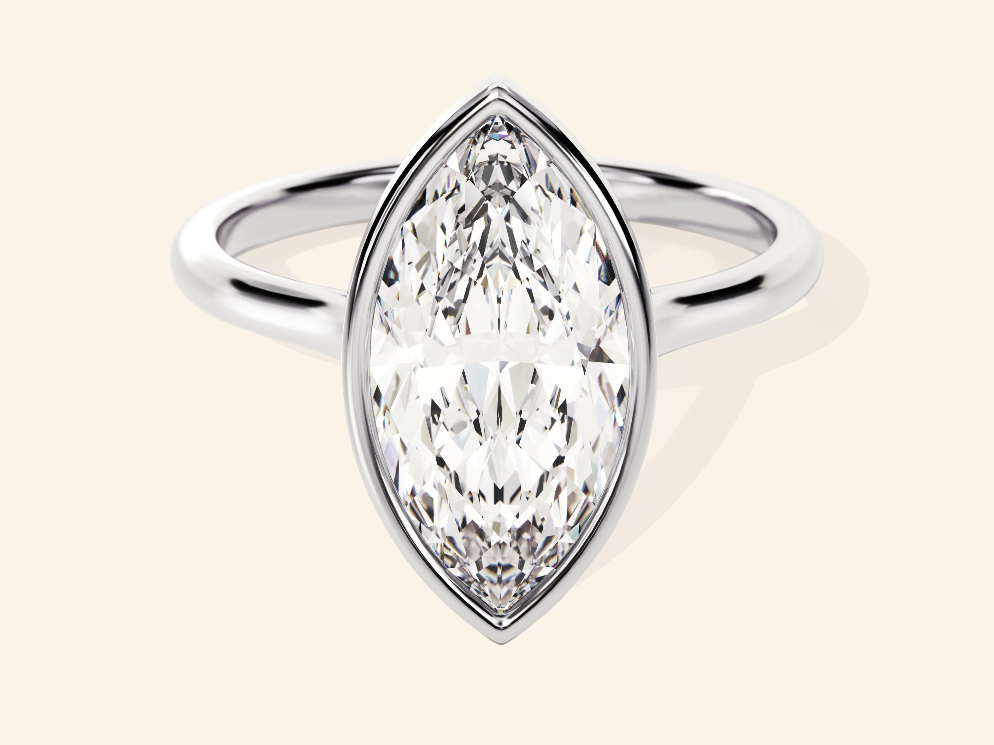 Bezel Marquise Engagement Ring