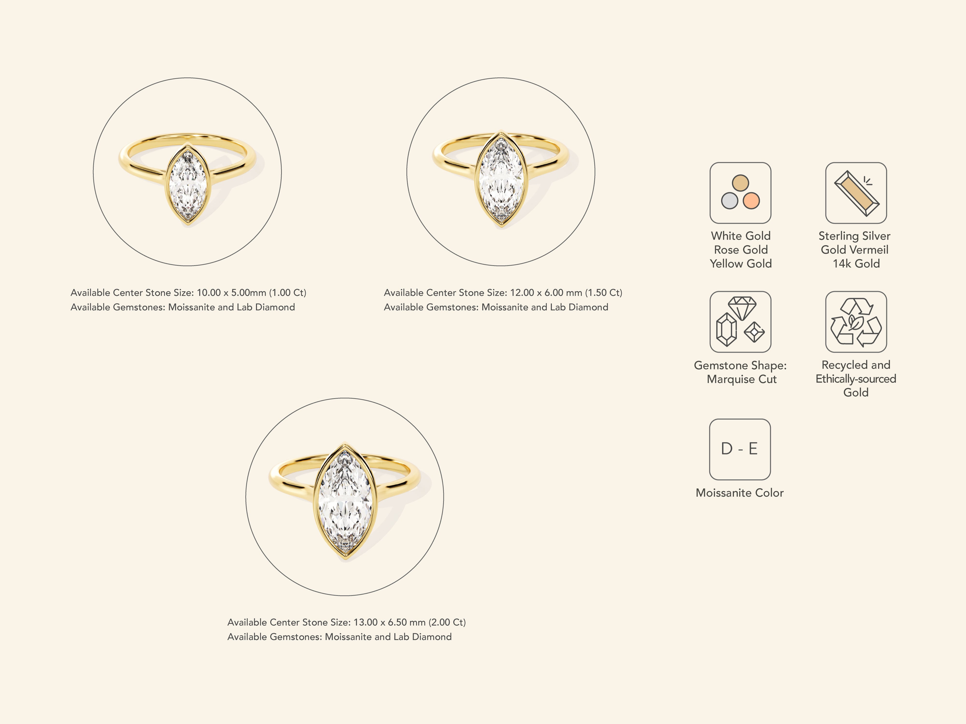 Bezel Marquise Engagement Ring