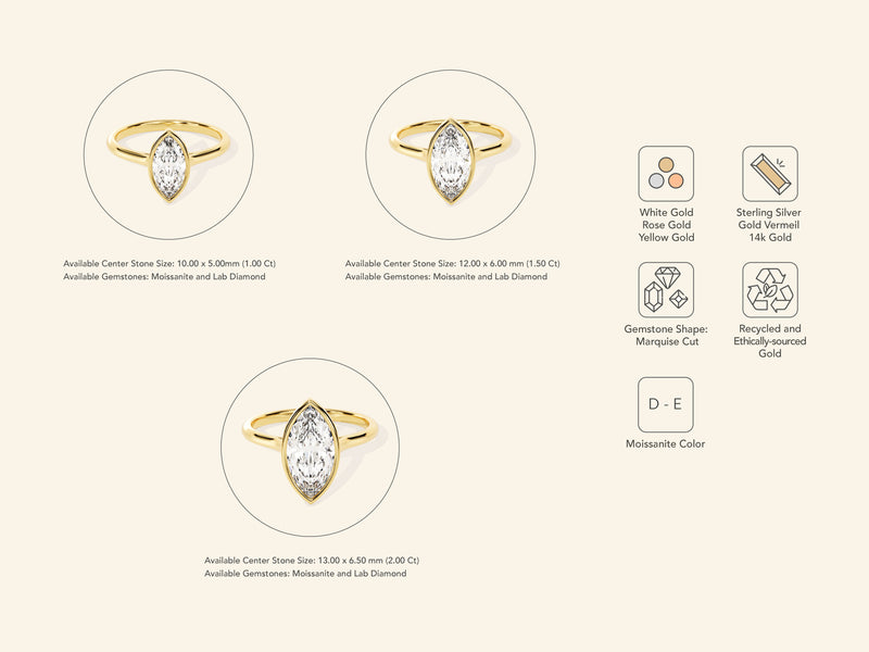 Bezel Marquise Engagement Ring