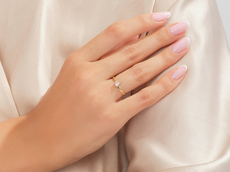 Framed Pink Heart Promise Ring