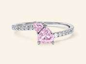 Duo Pink Moissanite Promise Ring