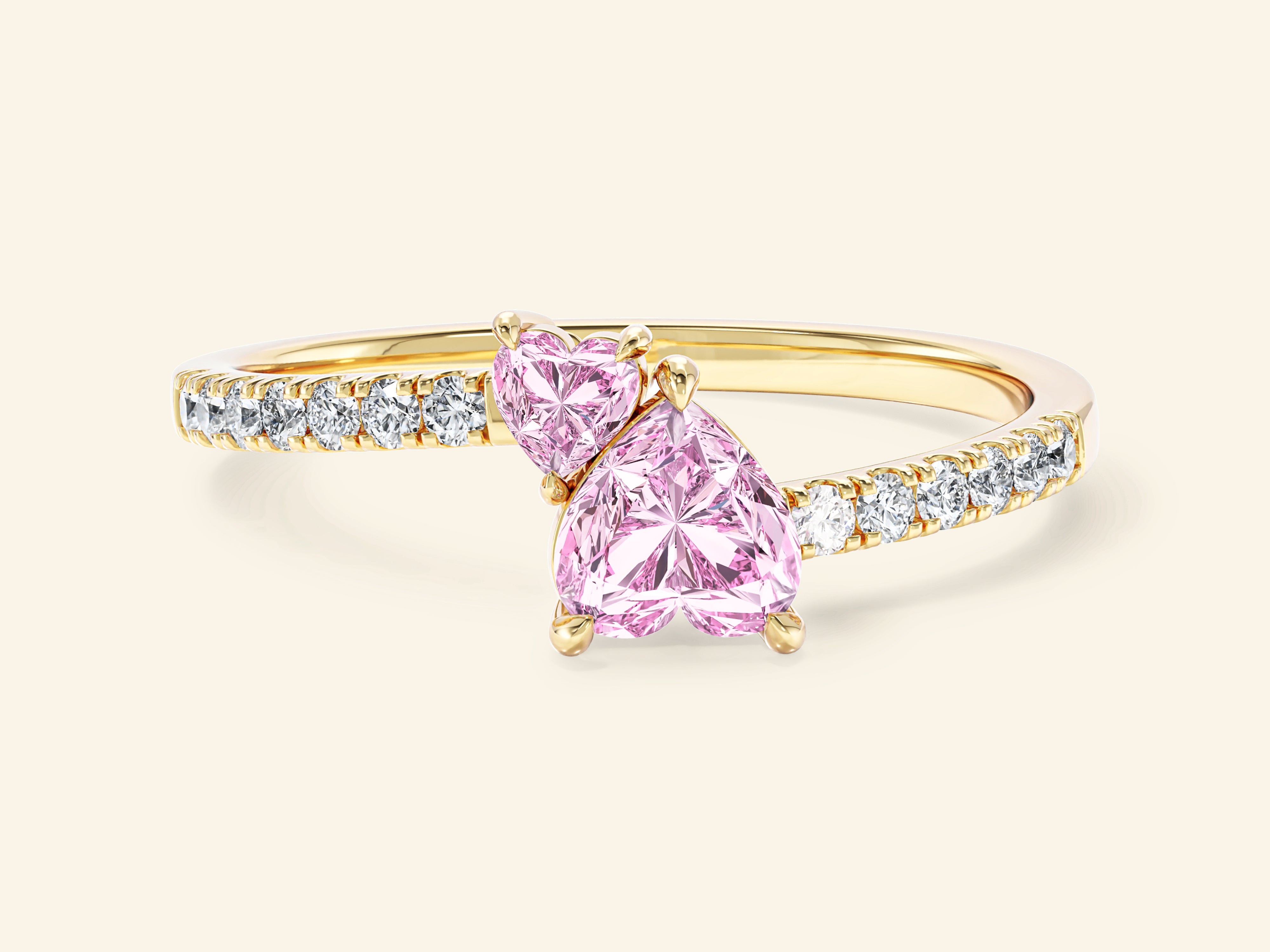 Duo Pink Moissanite Promise Ring