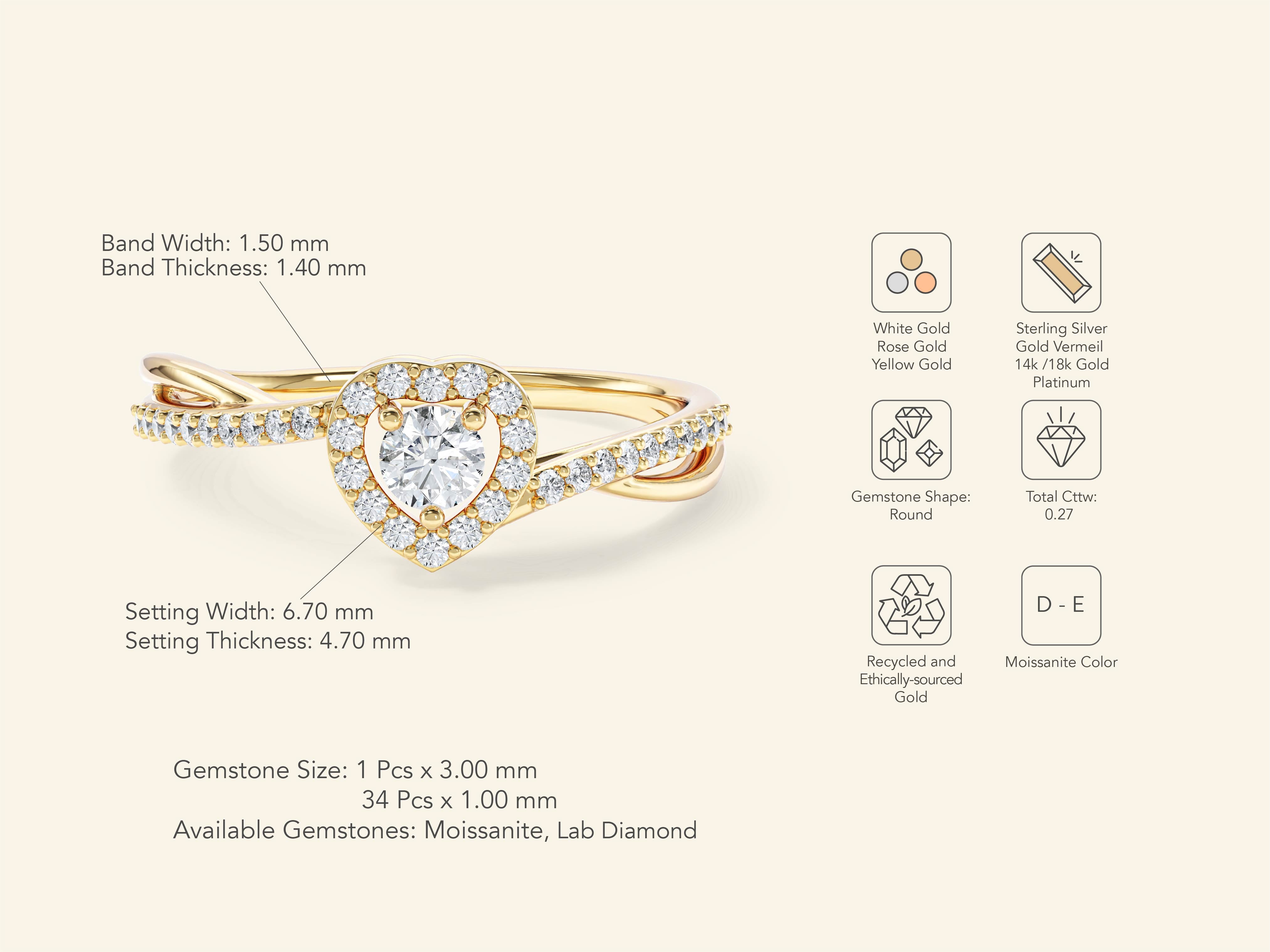 Twisted Heart Promise Ring