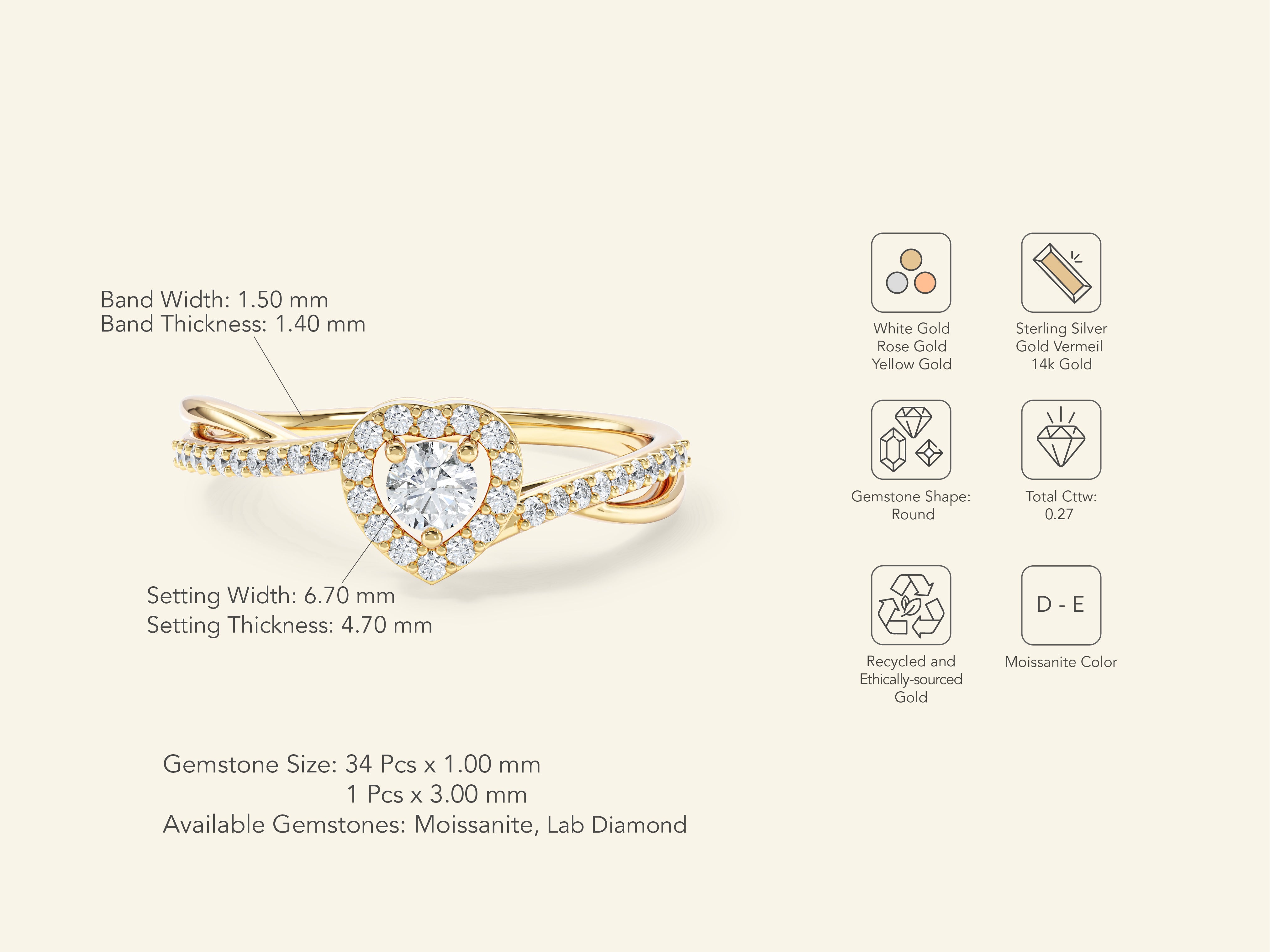 Twisted Heart Promise Ring