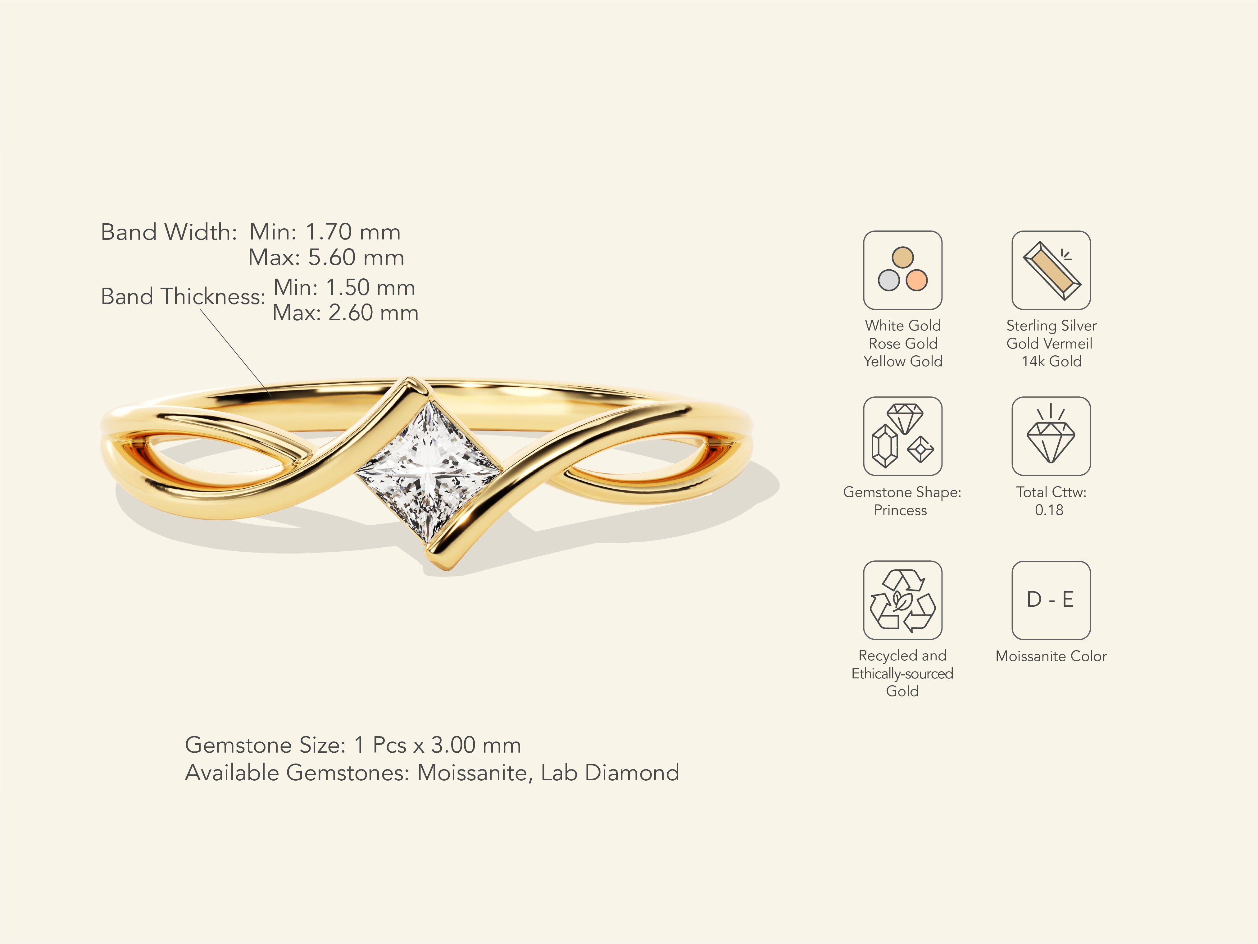 Twist Princess Promise Ring