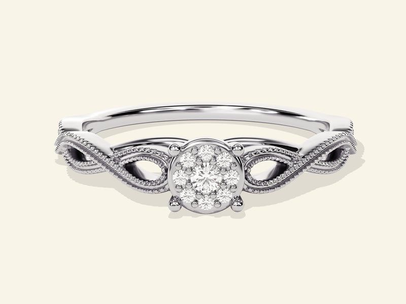 Twisted Milgrain Promise Ring