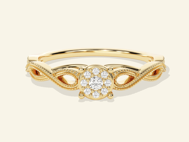 Twisted Milgrain Promise Ring